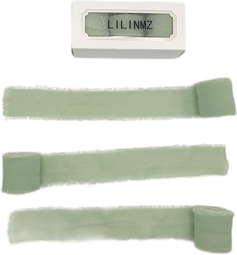 Cinta de gasa de 24 yardas, 3 rollos de 1.5 pulgadas x 4 yardas, cinta de seda con flecos, hecha a mano, rosa rubor, marfil, juego de cintas para