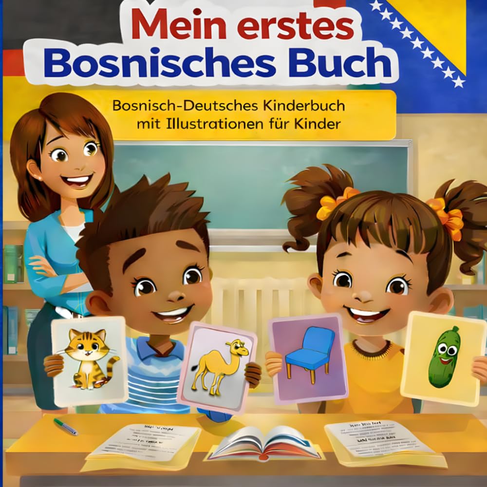 Mein erstes Bosnisches Buch Bosnisch-Deutsches Kinderbuch mit Illustrationen für Kinder: Zweisprachiges Deutsch-Bosnisch Bilderwörterbuch, 120 häufigste Wörter, Bosnisch lernen für Kinder.