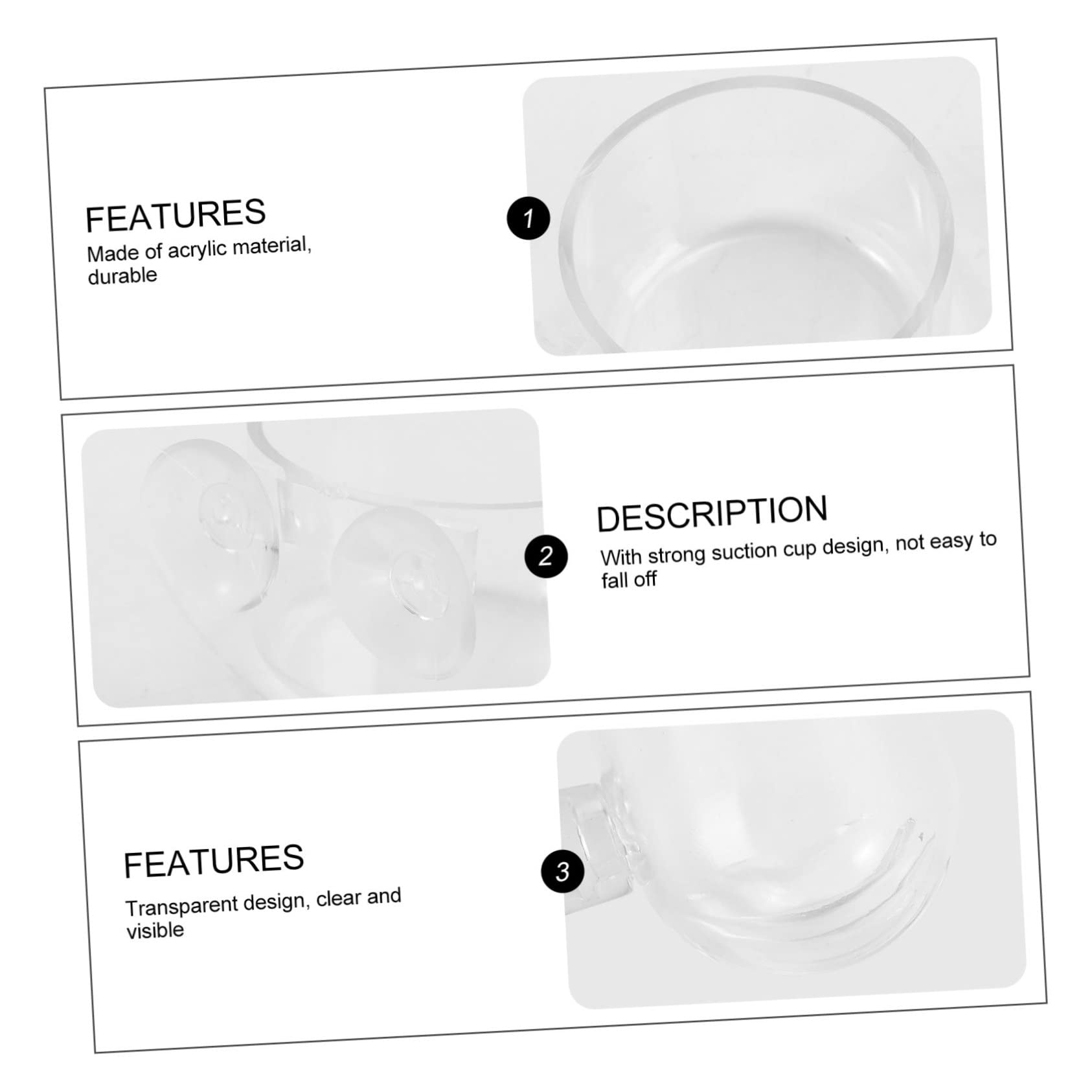 Hohopeti Aquarium Acrylic Feeder Fish Feeding Device Fish Tank Feeder Suction Cup Compact Size