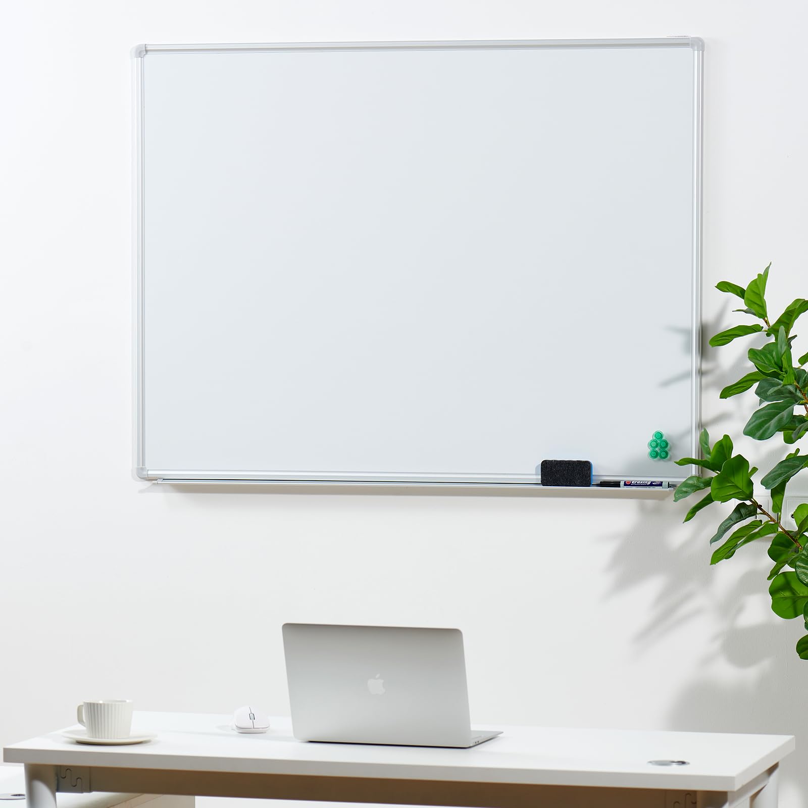 Dynamic-Wave Premium Whiteboard - 180 x 100 - Magnetwand & Schreib- und Zeichentafel - Vielseitige Magnettafel, Notiztafel für Büro, Schule & Zuhause