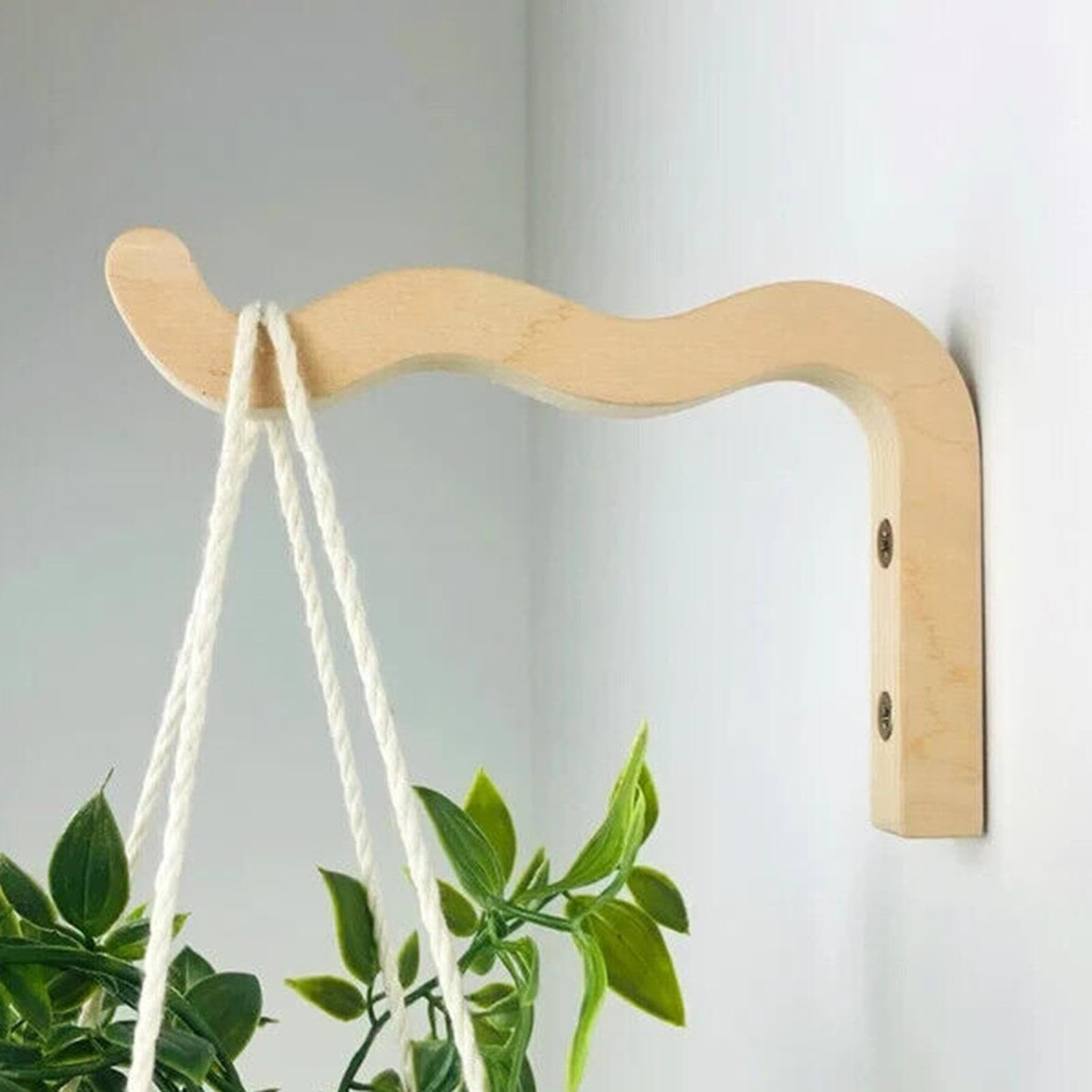 Lot de 2 Crochets en Bois pour Plants, murales peltes de plants en plein air, supports muraux pour pot, Paniers de Fleurs, Lanternes d'intérieur et d'extérieur, Ornements de Jardin pour carillons