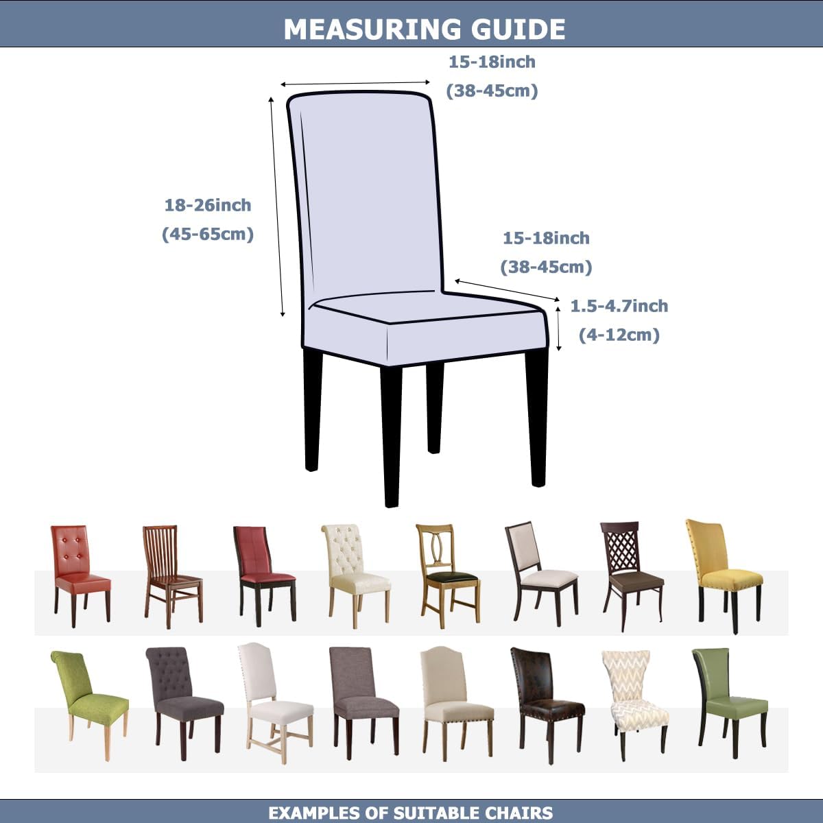 Chair Covers for Dining Chairs Set of 6, Stretchy Soft Parson Chair Covers Removable Washable Kitchen Dining Room Chair Slipcovers with Elastic for Universal Fit (Bloom Splendor)