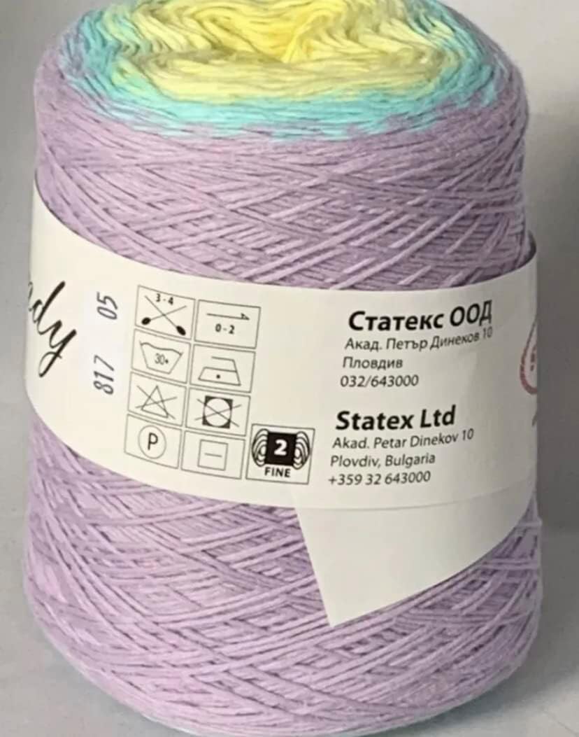 BKTCreations_Stenli Candy Yarn (Lilac, Turquoise & Yellow)