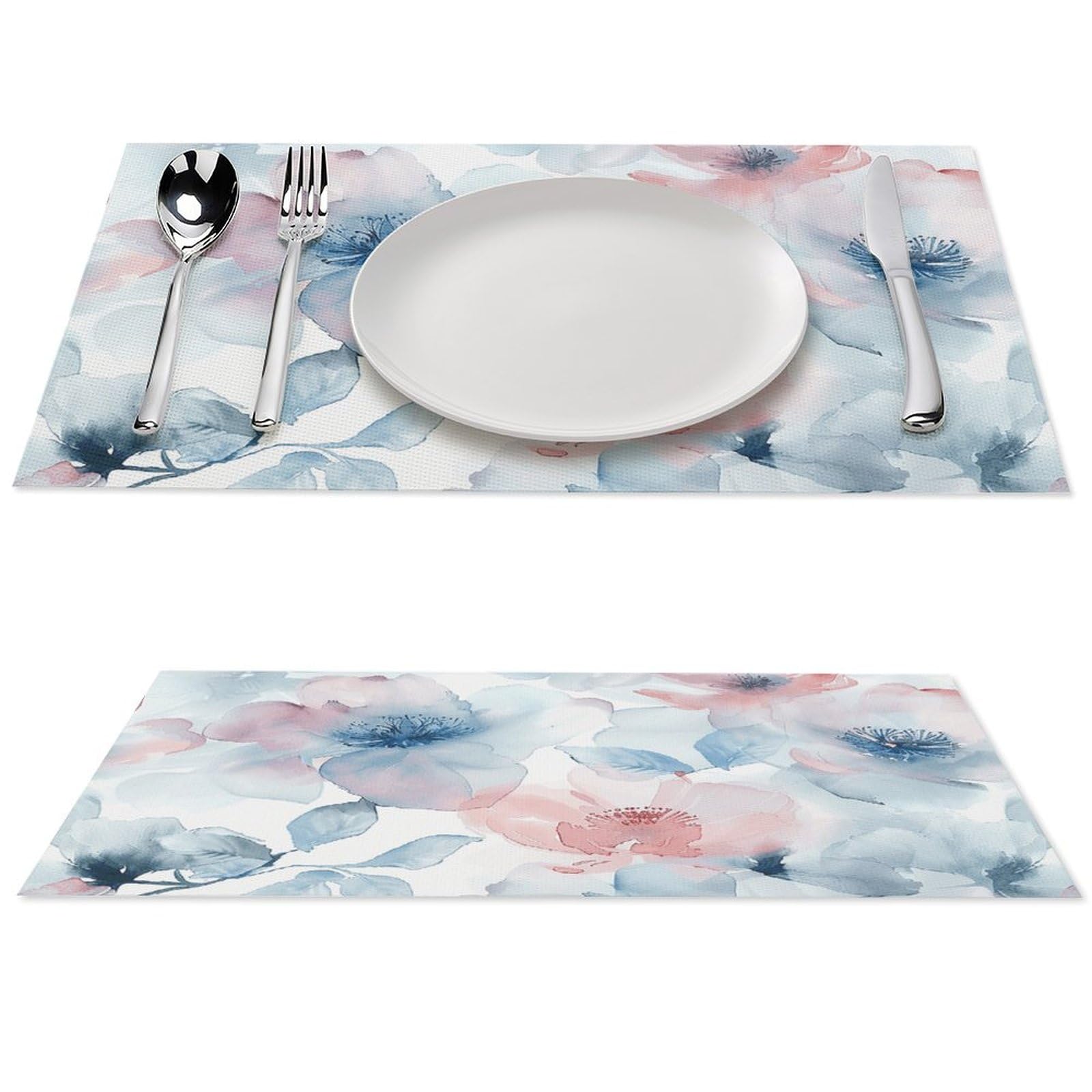 Set de table antiderapant rouge bleu en PVC pour resoudre les taches de cuisine