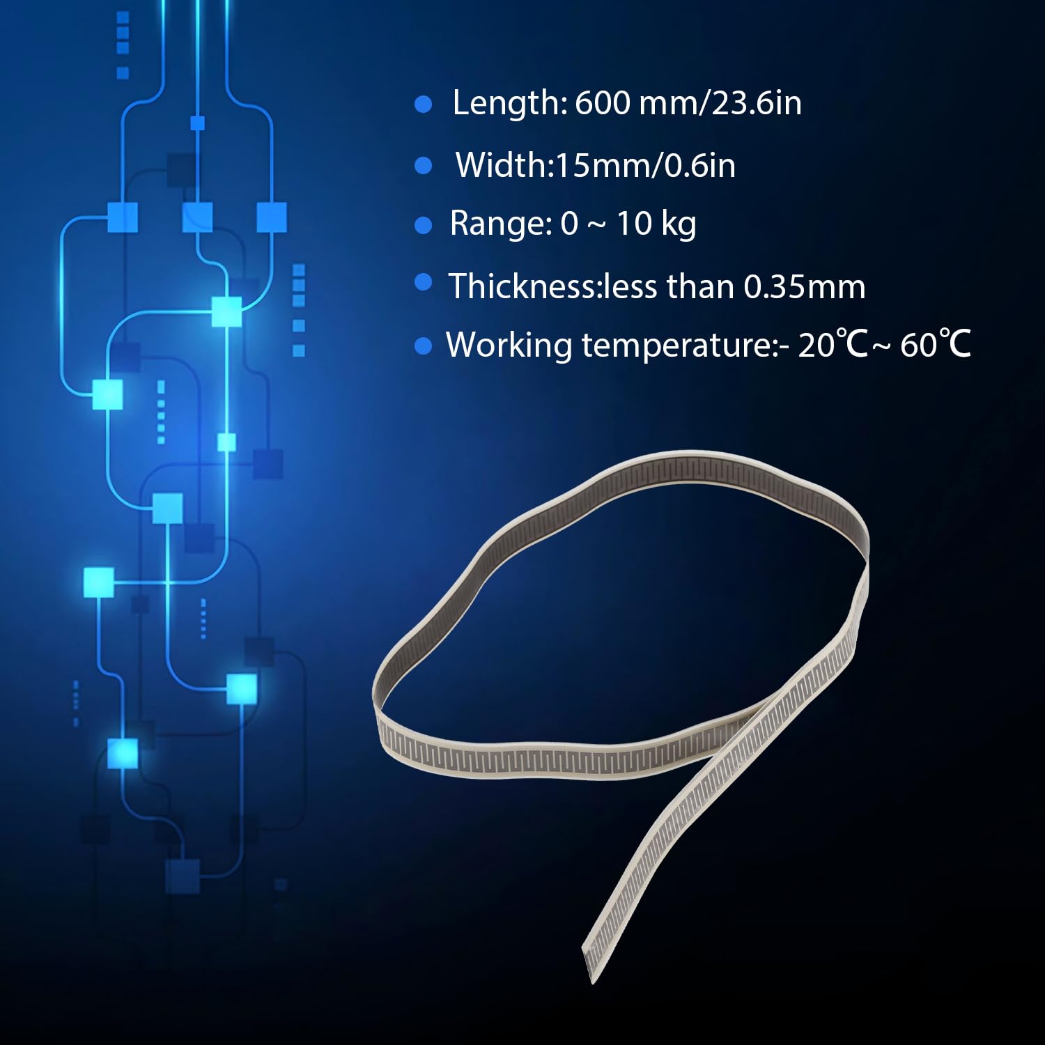 Tissting Drucksensor SF15-600, Hochpräziser Dünnfilm-Kraftsensor mit Widerstand für Smart Homes, Medizinische Elektronik und Tragbare Geräte, Edelstahl, -20 ℃-60 ℃, Vielseitig im Alltag