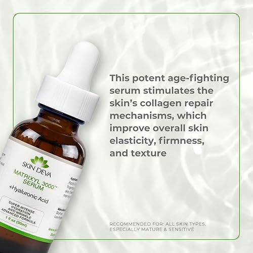 Miniatura 4 de SKIN DEVA Matrixyl 3000 de 1 fl oz con suero de péptidos de ácido hialurónico para hidratación facial con ácido hialurónico estimula los mecanismos