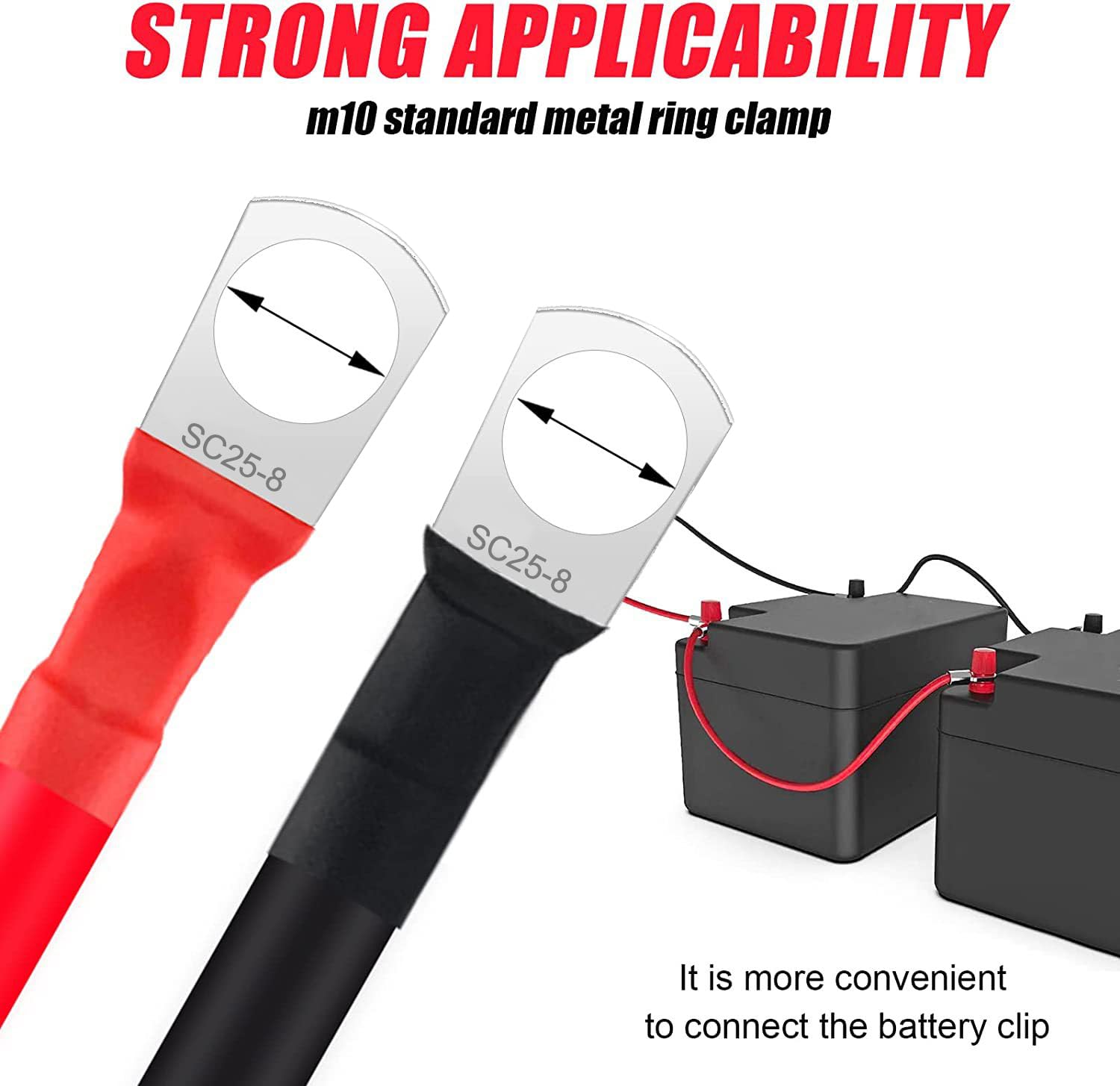 Câble Batterie 16mm² 5AWG Avec Cosse M8 - 50cm Pour Solaire, Voiture, Bateau | HuaLiSiJi