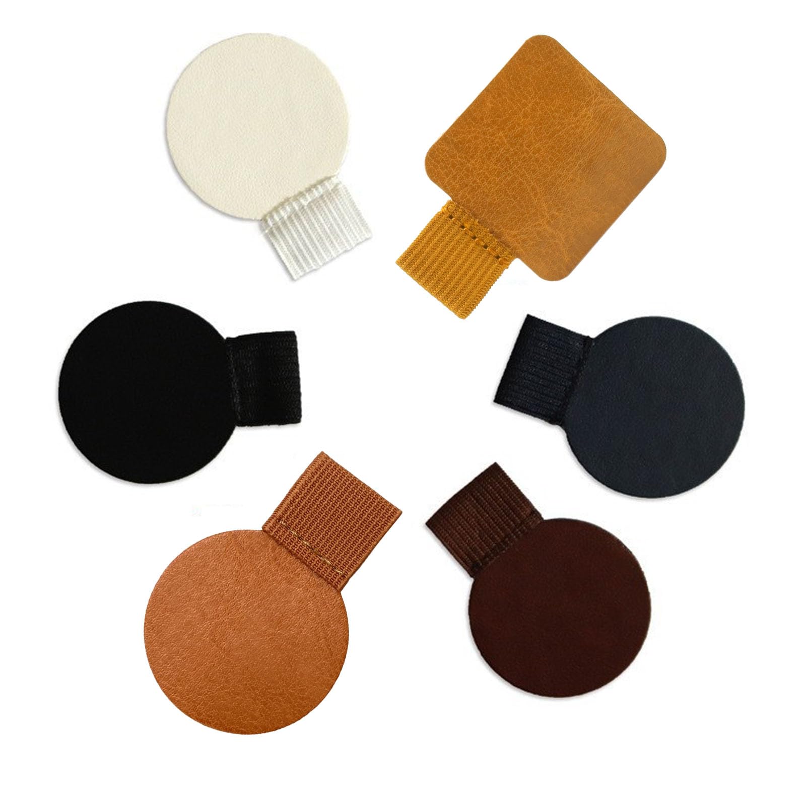 Stouumow 6 Pcs Pen Loop Holder - Self-Adhesive Leather Pen Holders, Elastic Pen Rings For Notebooks, Diaries, Calendars, Tablets