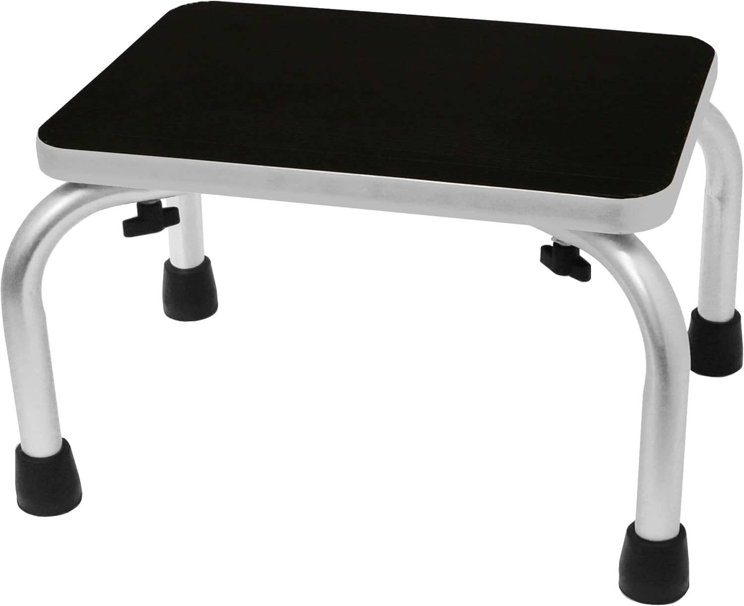 PCP Medical Step Stool with Non Slip Ribbed Rubber Platform, Lightweight Footstool for Seniors and Patients, Chrome