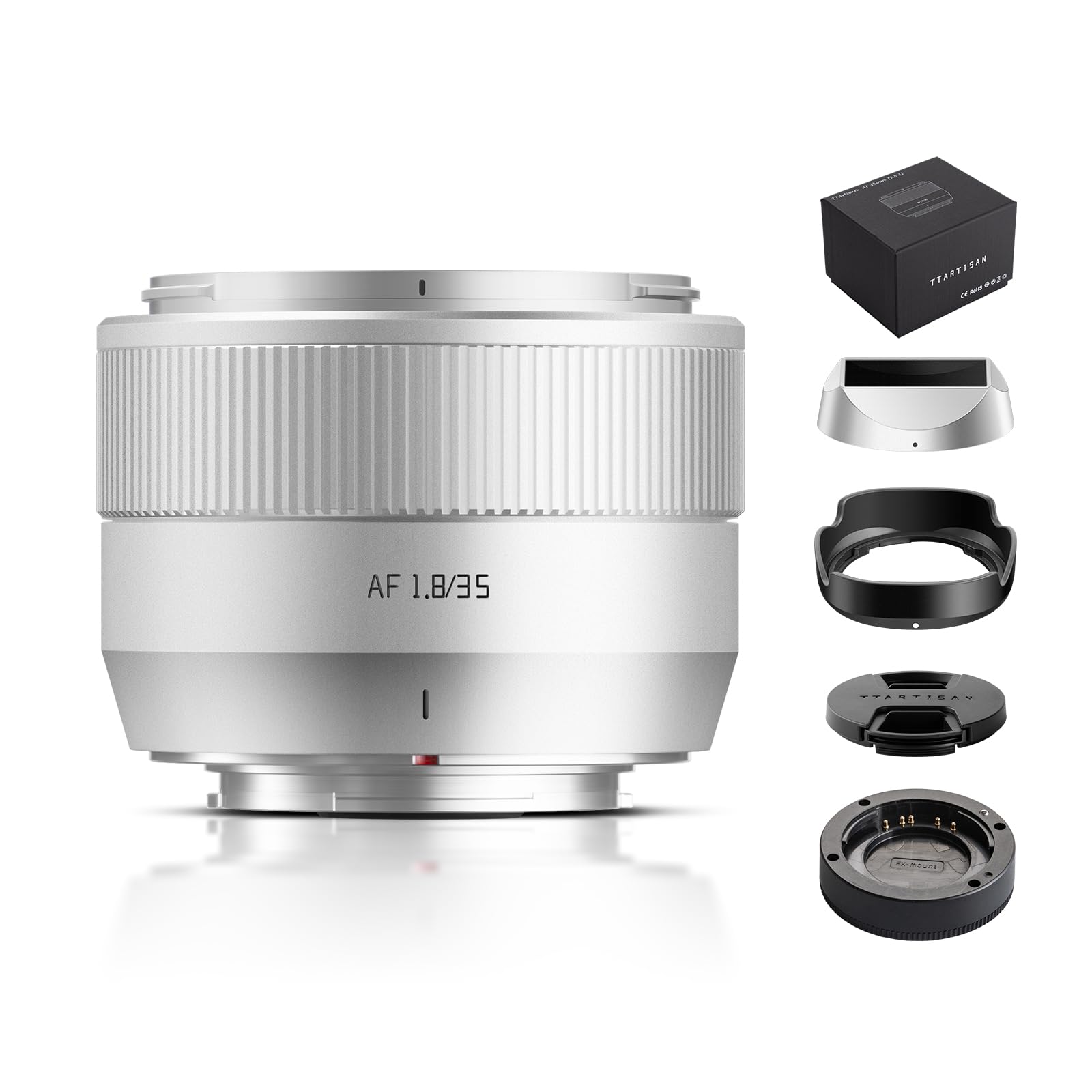 Amazon.com : TTArtisan 35mm F1.8 Mark II for X-Mount Silver AF