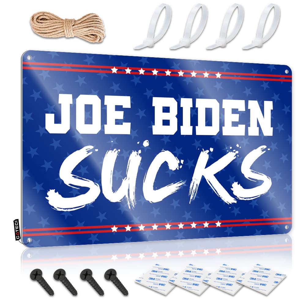 Fzfn Men's Colour Matal Sign Bath Decor Ready To Hang - Joe Biden Sucks Nice For Trailer(30X40cm)