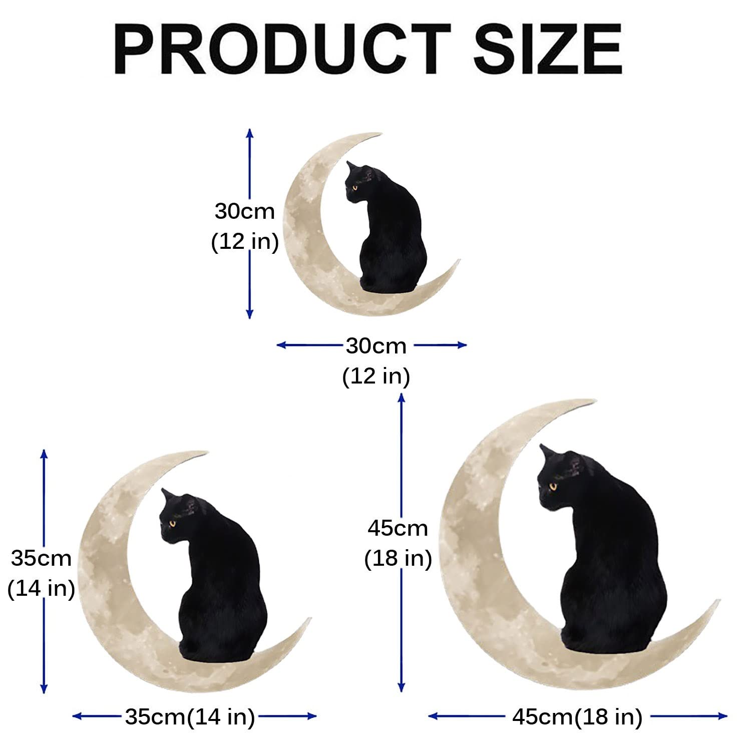 Décoration Murale Chat Noir Et Lune, Chat Noir Sur La Lune, Sculpture Murale Pour Les Amoureux Des Chats (30 Cm