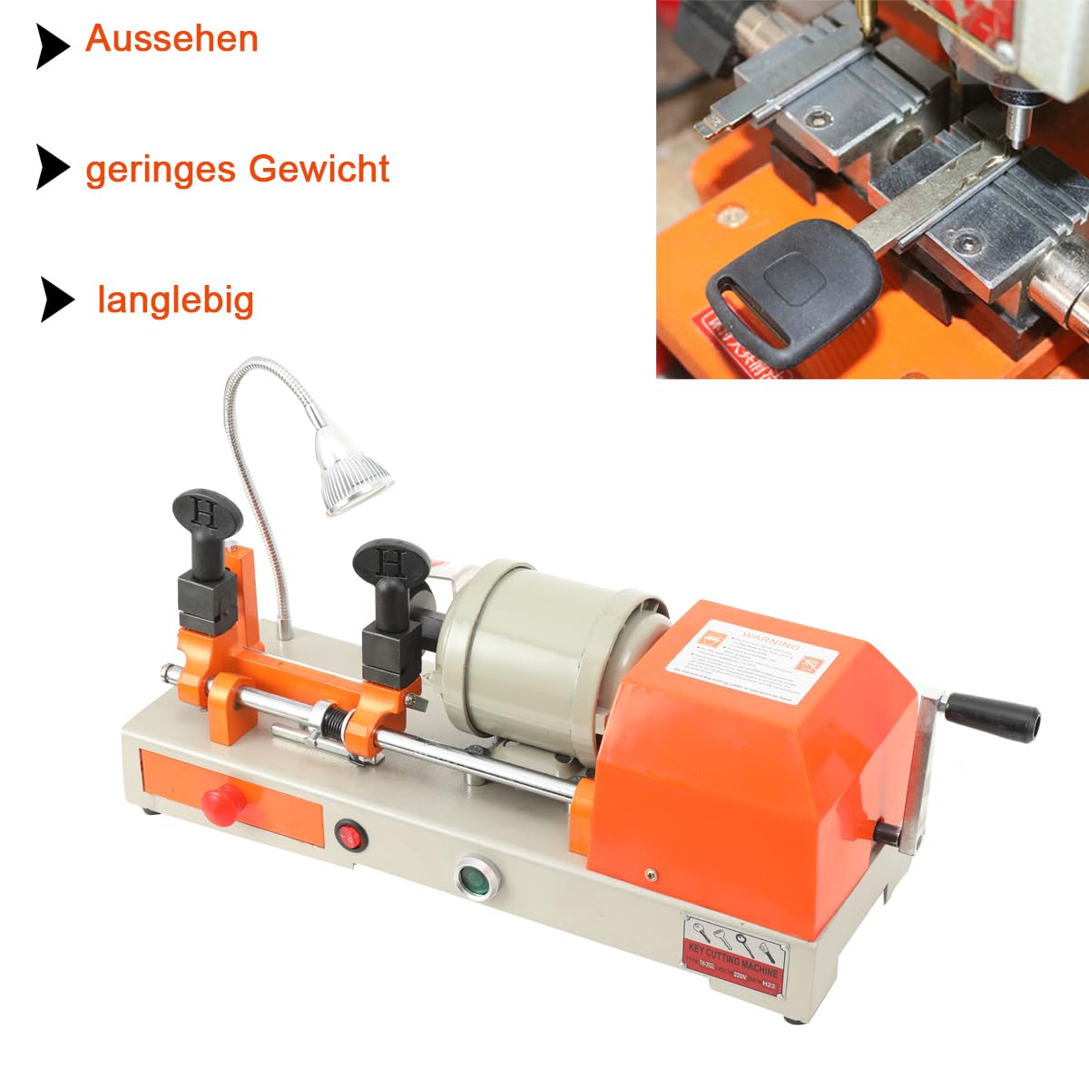 Horizontale Schlüsselmaschine Schlüsselkopiermaschine mit LED Schlüsselkopierer Key Cutter Horizontale Schlüssel Kopiermaschine Schlosser Werkzeug 220V 120W