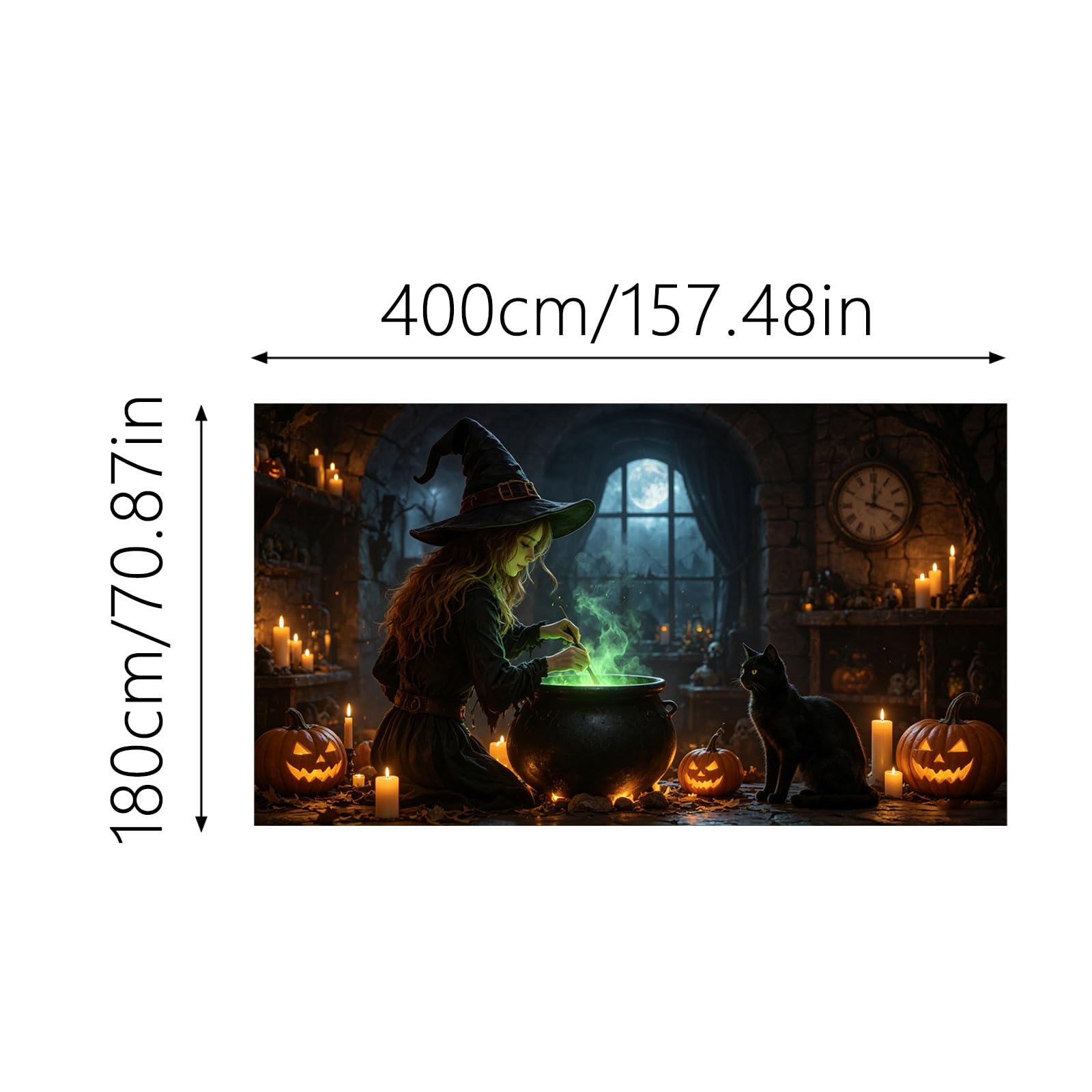 Bandera de Halloween para puerta de garaje, puerta de Halloween, pancarta colgante de fondo grande, mural adecuado para el hogar, exteriores, interiores, fiestas, paredes, ventanas