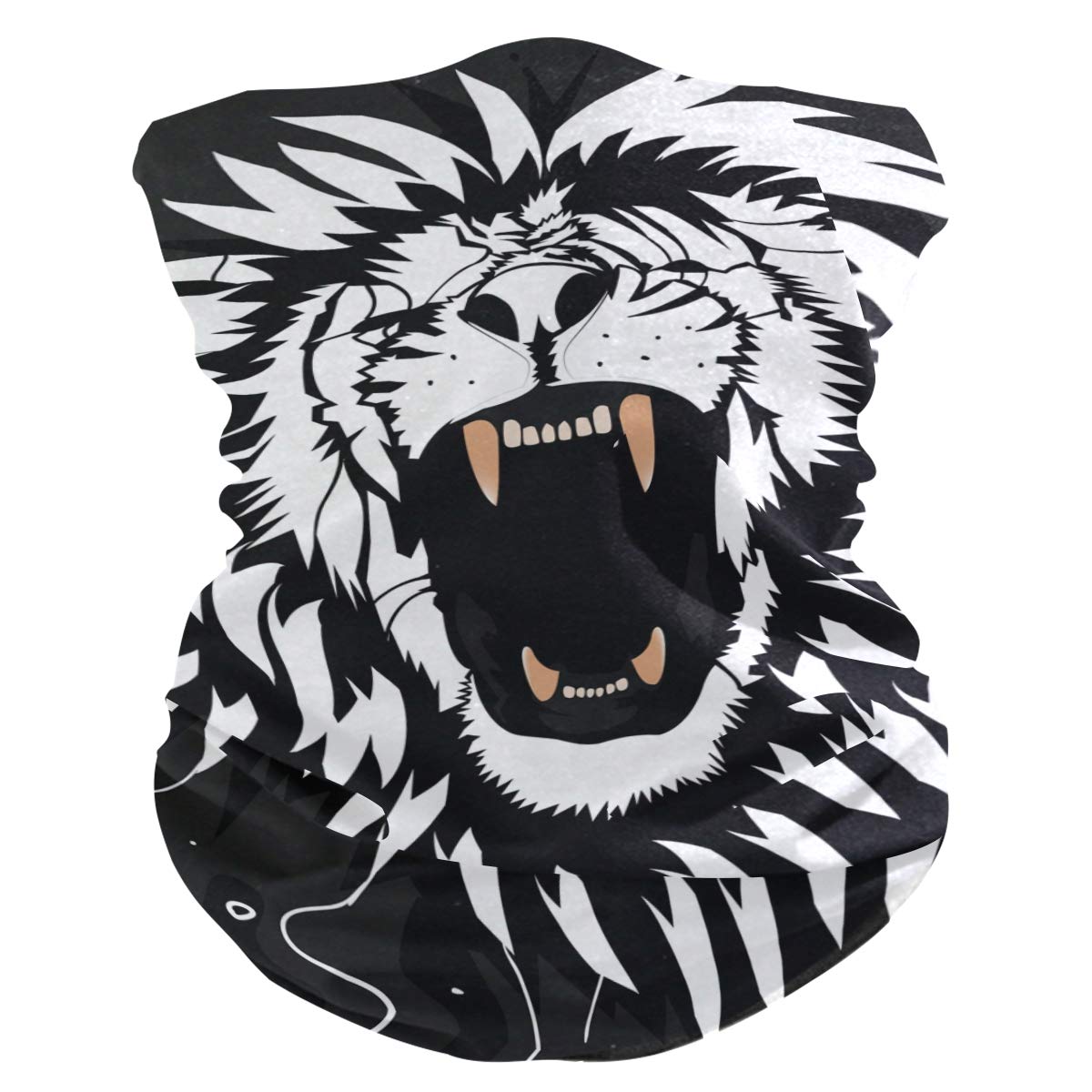 MOYYO Roaring Lion Face Sun Dust Mask Bandanas Seamless Elastic Neck Gaiter Headwear Magic Scarf Headband Balaclave for Women Men Festivals Running Cycling Outdoor Sport