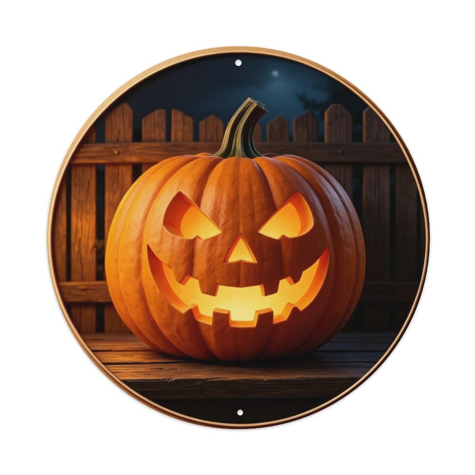 Halloween Jack O Lantern Metal Tin Sign Plaque