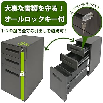 Amazon.co.jp: 家具のAKIRA デスクワゴン キャスター付き 3段 幅