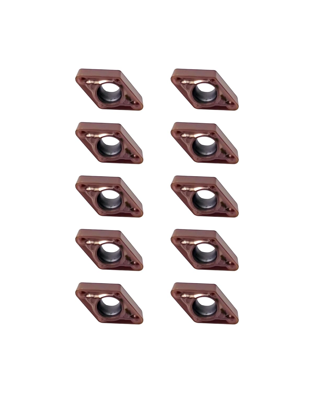 DCMT070208 DCMT21.52 Carbide Turning Inserts, Mutilayer Coated Turning Inserts Cutting Tools for Steel Parts and Stainless Steel, CNC Lathe Tool Inserts for Lathe Turning Tool Holder, 10Pcs