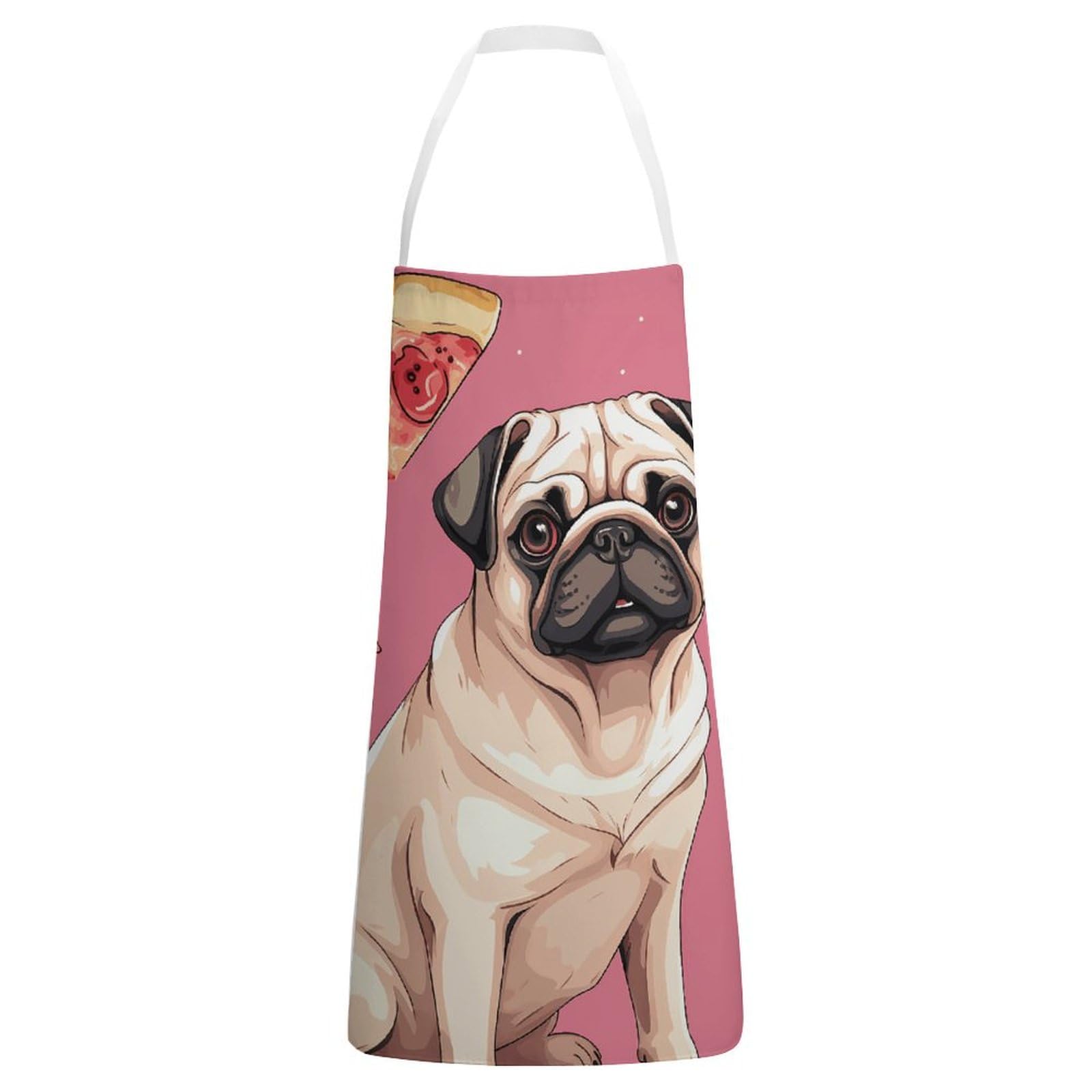 NONHAI Kitchen Bib Apron Pug Pizza Adjustable Cooking Chef Apron for Women Men Gardening Apron, Style, 70x80cm, Style, 70x80cm