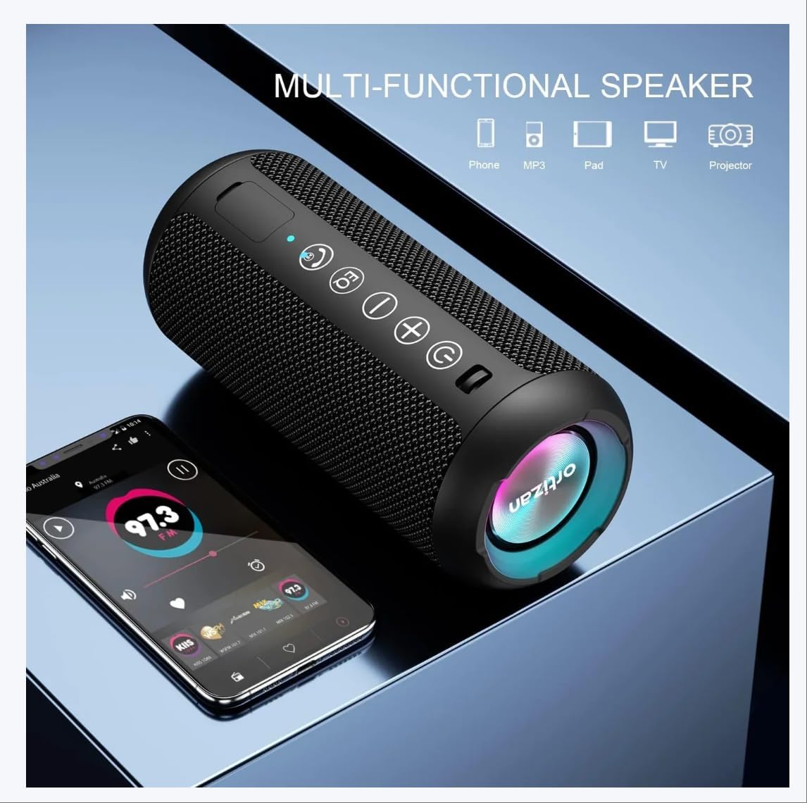 Osmo Boom Buddy Cassa Bluetooth, Altoparlante Wireless 24W Bluetooth 5.3 | Suono Stereo Potente con Bassi Profondi, Lunga Autonomia, Connessione Stabile e Doppio Accoppiamento per Casa e Outdoor