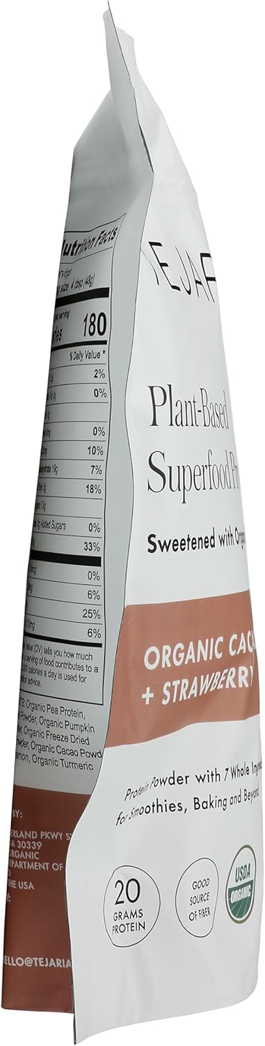 Tejari Organic Cacao + Strawberry Plant Protein, 16 OZ