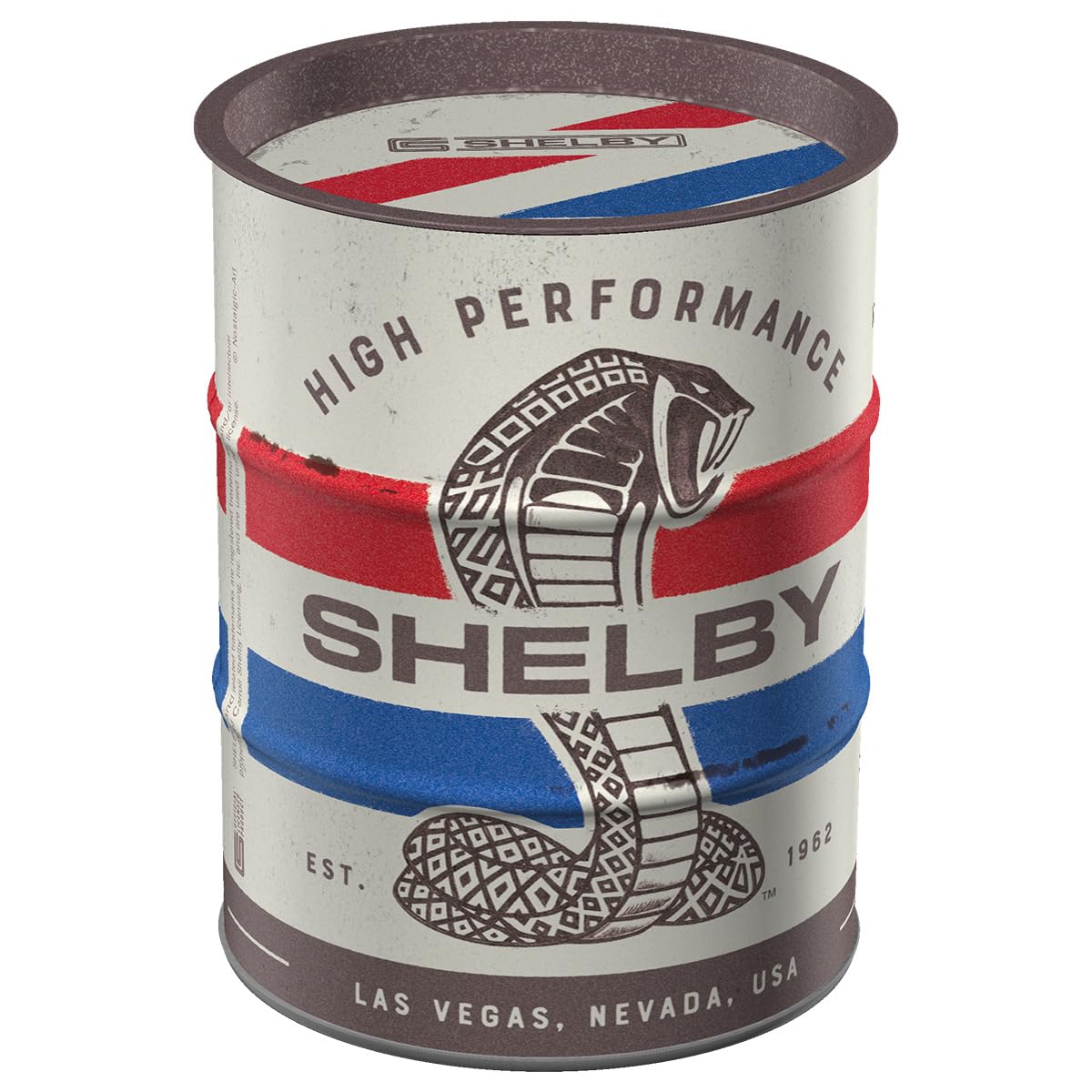 Nostalgic-Art Vintage Design Retro Money Box, 600 Ml, Shelby – Cobra Snake – Gift Idea For Shelby Fans, Official License Product (Olp), Metal Piggy Bank,