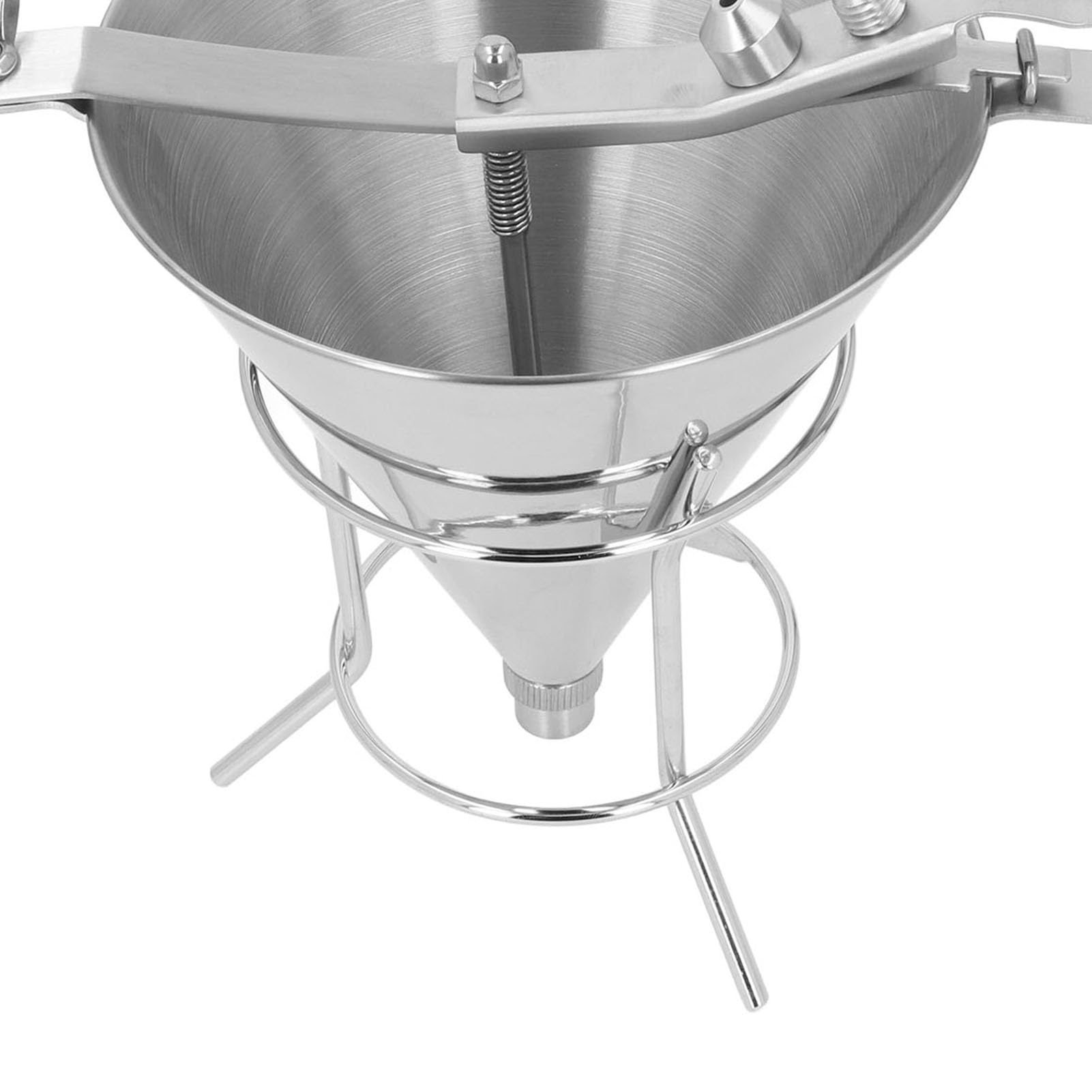 Embudo de Repostería con Soporte, Dispensador Profesional de Masa de Acero Inoxidable para Decoración de Pasteles, Cocina Casera