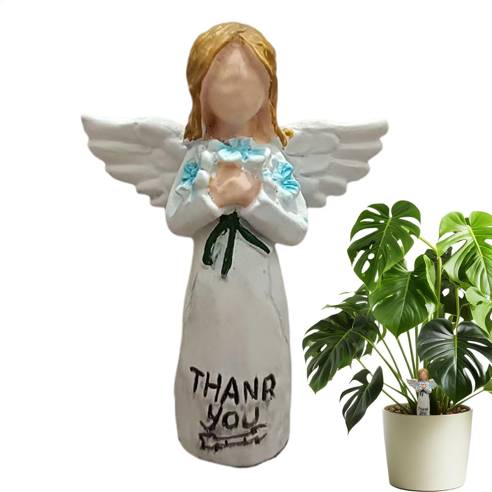 Figuras De Angelito, Estatua De Angelito | Thank You Blossom Angel Décor - Figuras Coleccionables, Pequeñas Figuras De Hadas, Estatuas De Ángeles Y Figuras para Decoración De Mesas De Bodas