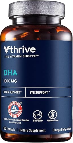 Ácidos grasos para el cerebro y el apoyo ocular - 1,000 mg, ácidos grasos, 60 cápsulas blandas Y