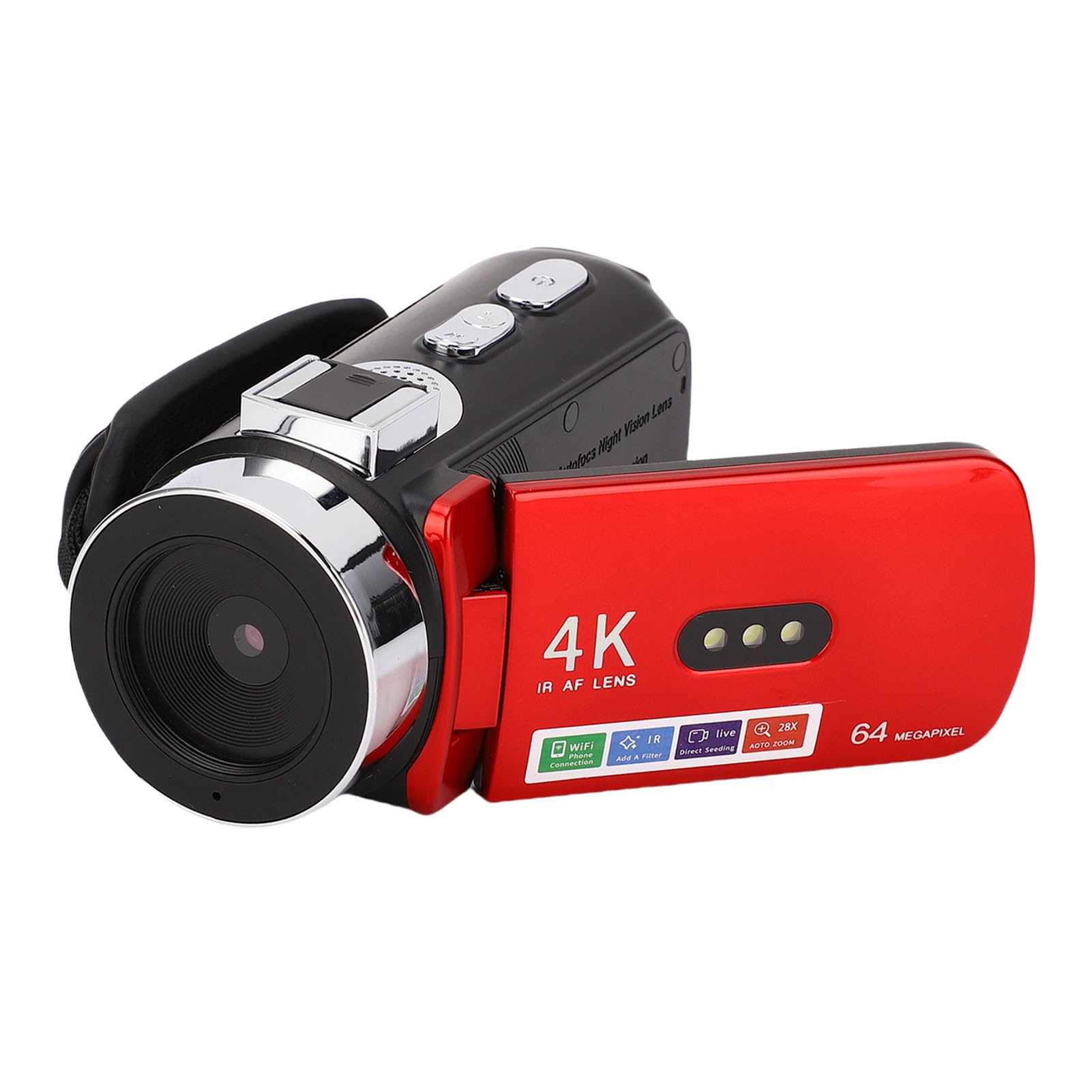 4K 64MP Camcorder Video Camera, WiFi Vlog Camera with 3.0 Inch 180° Rotation Screen, LED Fill Light, 4800mAh Battery Digital Video Recorder for Travel Photography-picture-52
