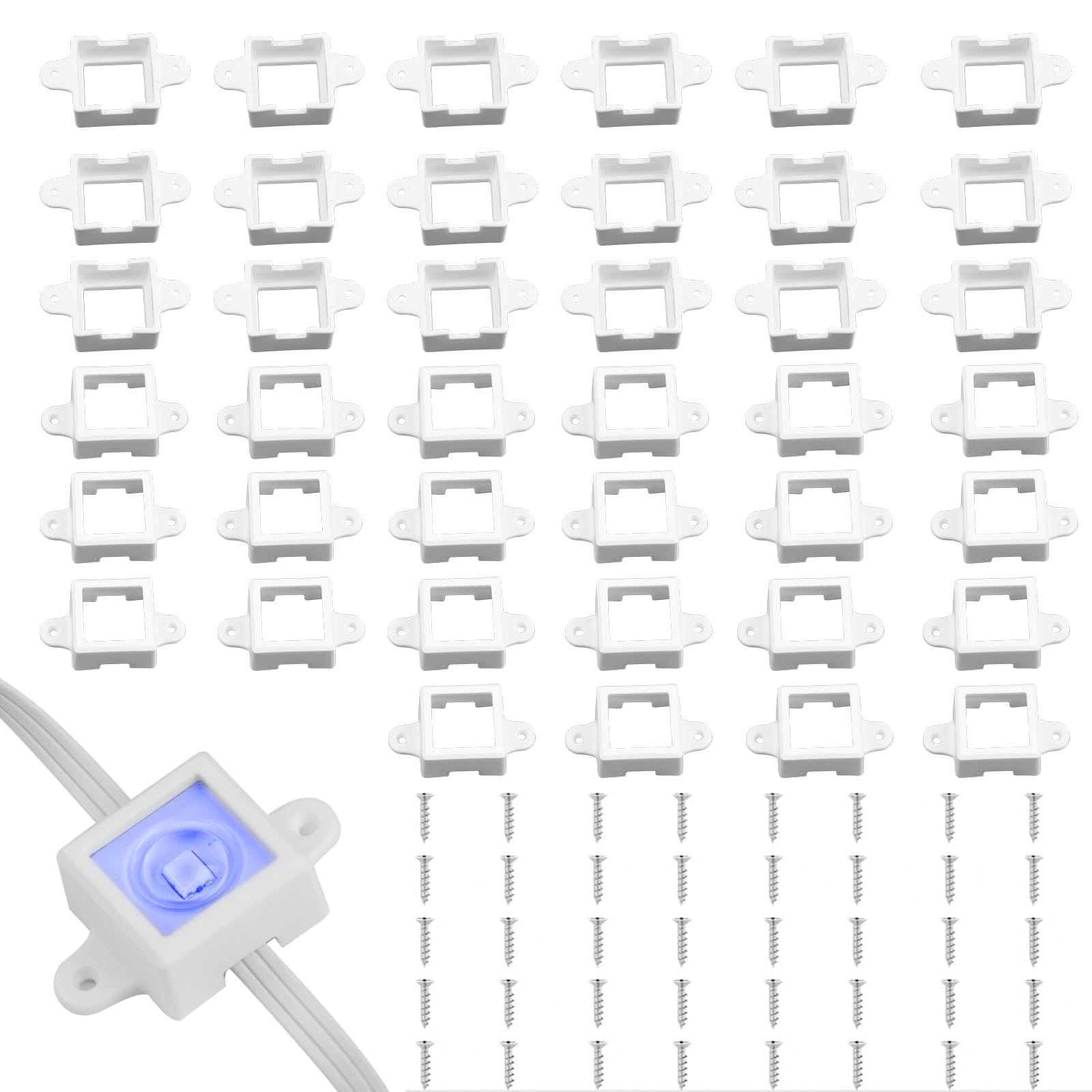 40 Packs Light Clips Mounting Brackets for Govee Permanent Outdoor Lights , Compatible with Govee Mounting Brackets H705/H7805 Series