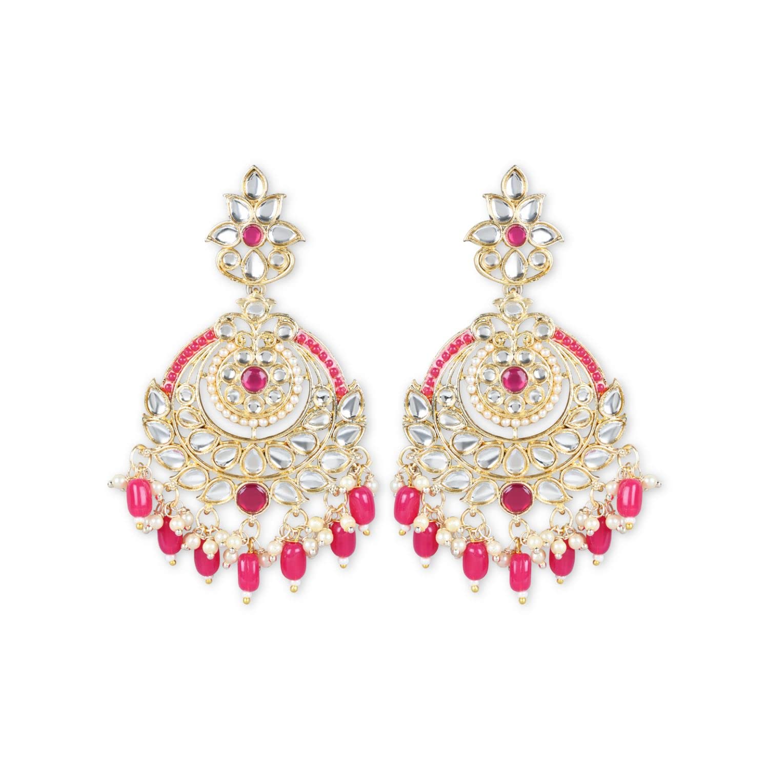I Jewels 18K Gold Plated Traditional Handcrafted Pearl Kundan Beaded Earrings for Women/Girls (E3019Q) (B0BSD494WQ) Amazon Price History, Amazon Price Tracker