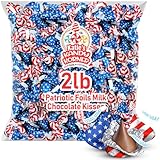 American Flag Kisses, 2lb Pack of Red White and Blue Candy Individually Wrapped, Perfect Fourth of July Candy Bulk for Festive Occasions, Patriotic Party Supplies