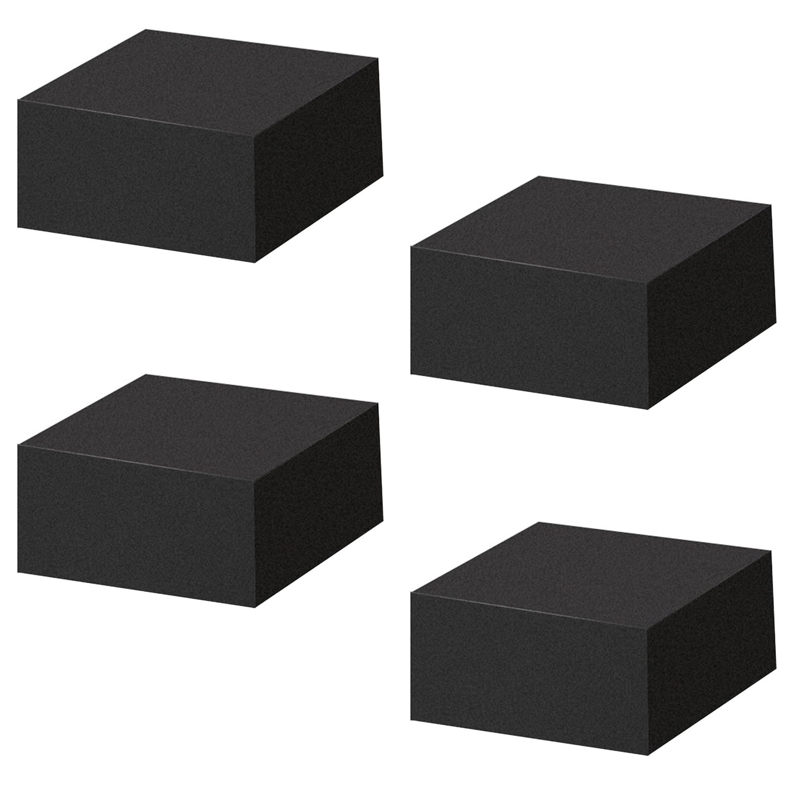 Rubber Anti-Vibration Pads, 4pcs 50mm Square Anti-Vibration Mat, 15mm Thickness Heavy-Duty Non-Slip Rubber Blocks, High-Performance Anti-Skid and Noise Reduction for Compressor, Air Conditioner Applic