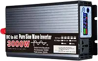 Inversor de energia solar de 3000 W 12 V a 110 V/220 V Transformador de tensão inversores de energia para veículos para energia solar fora da rede, caminhões, residências,12V to 110V