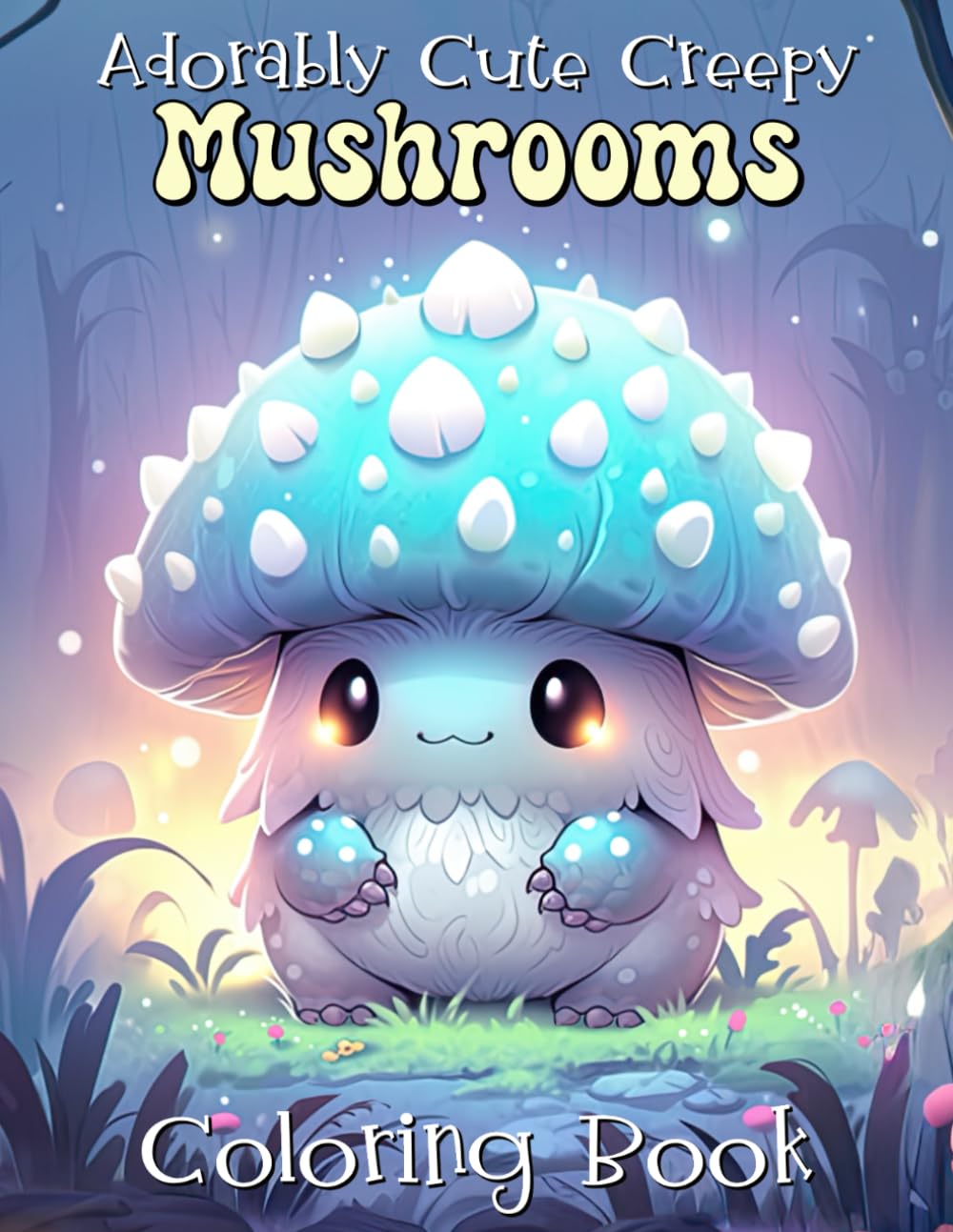 Adorably Cute Creepy Mushroom Coloring Book: Kawaii Fantasy Creature Coloring Pages