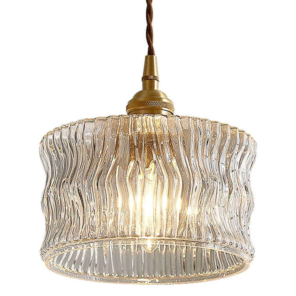 Plafonnier encastré en verre travaillé et luminaire suspendu style nordique