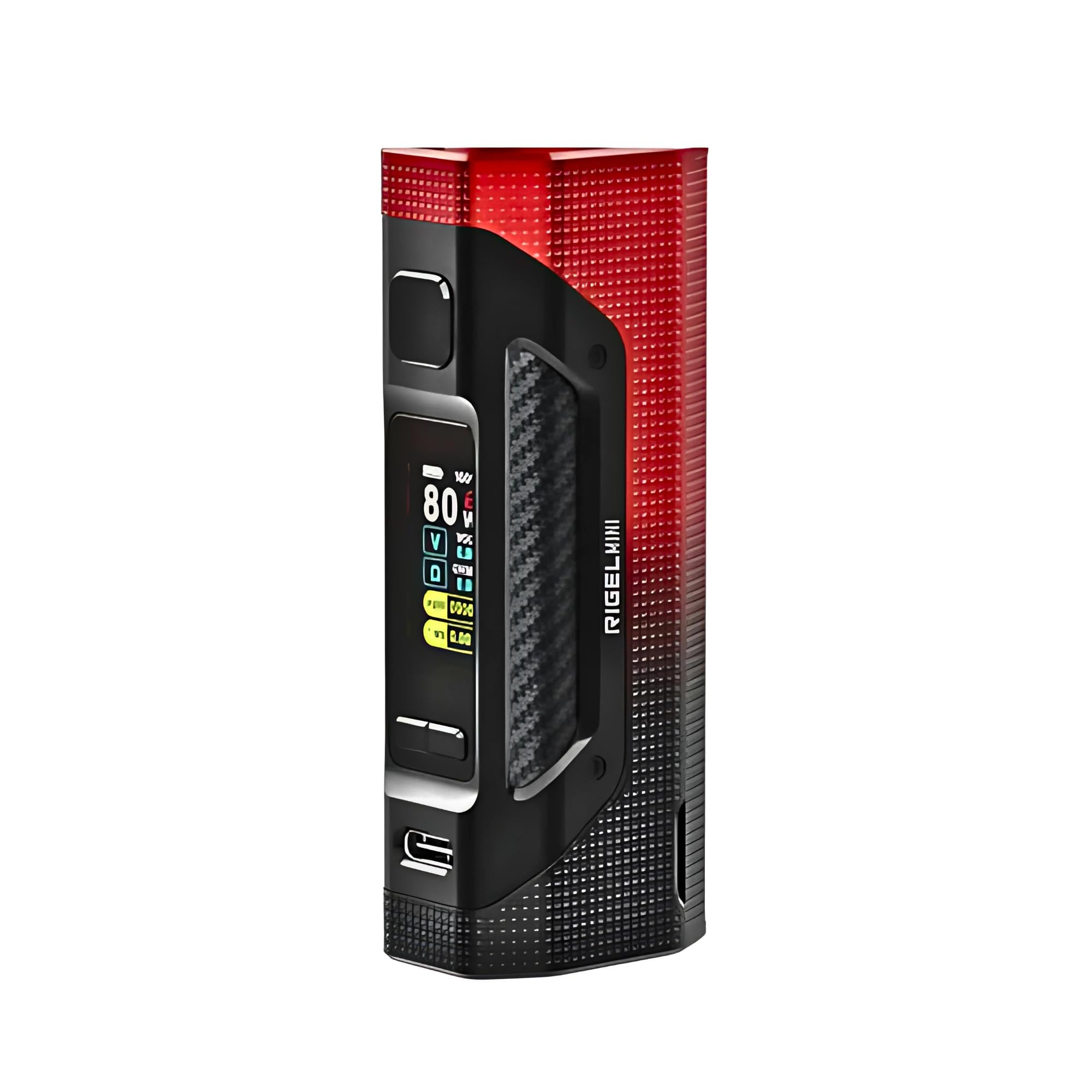 SMOK Rigel Mini 80w Vape Mod - [Requires a 18650 Battery - Sold Separately] Threaded 510 Connection, 80w Max Output, Multi-purpose Protection, USB Type-C Charge, No Nicotine (Black Red)