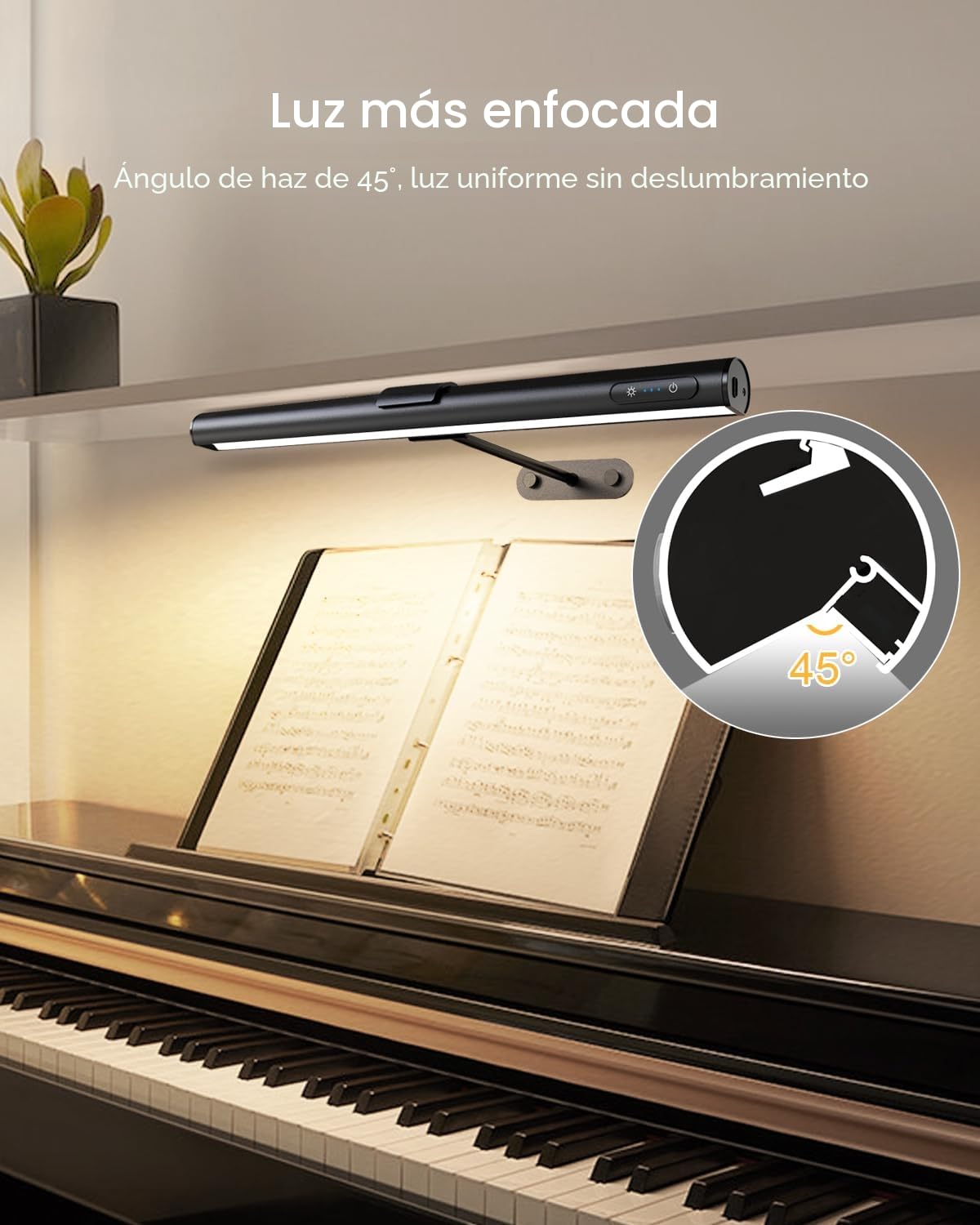 GOVSSING Lámpara Inalámbrica para Cuadros, 4000mAh Recargable, 40CM Con Mando a Distancia, 3 Modos de Iluminación, Regulable para Pintar Cuadros