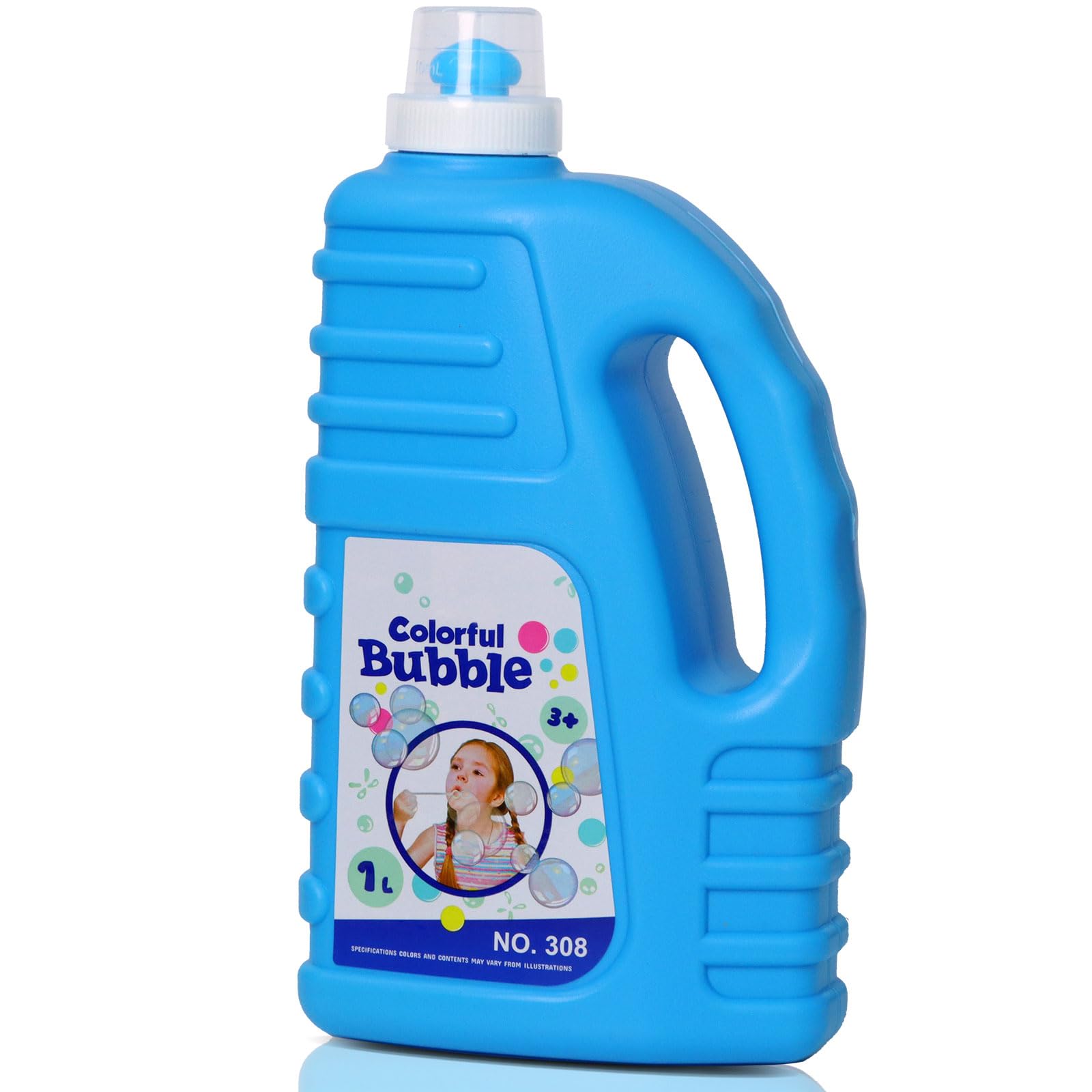 Bubble Concentrated Solution, 33.8 OZ/1L Bubble Machine Refill Solution for Bubble Toys Up to 2.6 Gallon Non-Toxic for Kids Birthday Bubble Wand, Bubble Blower Toys, Blue Concentrated
