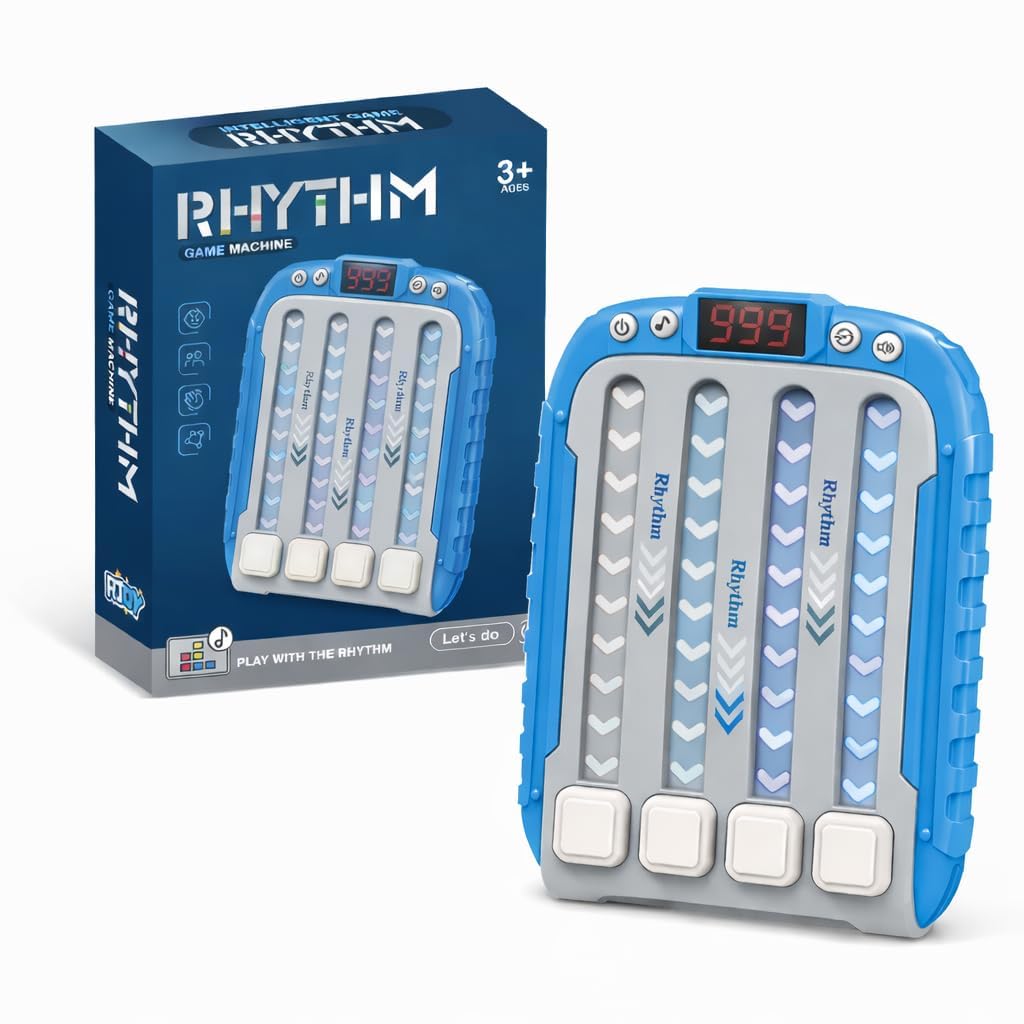 Musical Handheld Rhythm Game for Kids 3+ Years | Electronic Memory & Reaction Speed Game with LED Display | Screen-Free Educational Toy for Hand-Eye Coordination, Blue-image-43
