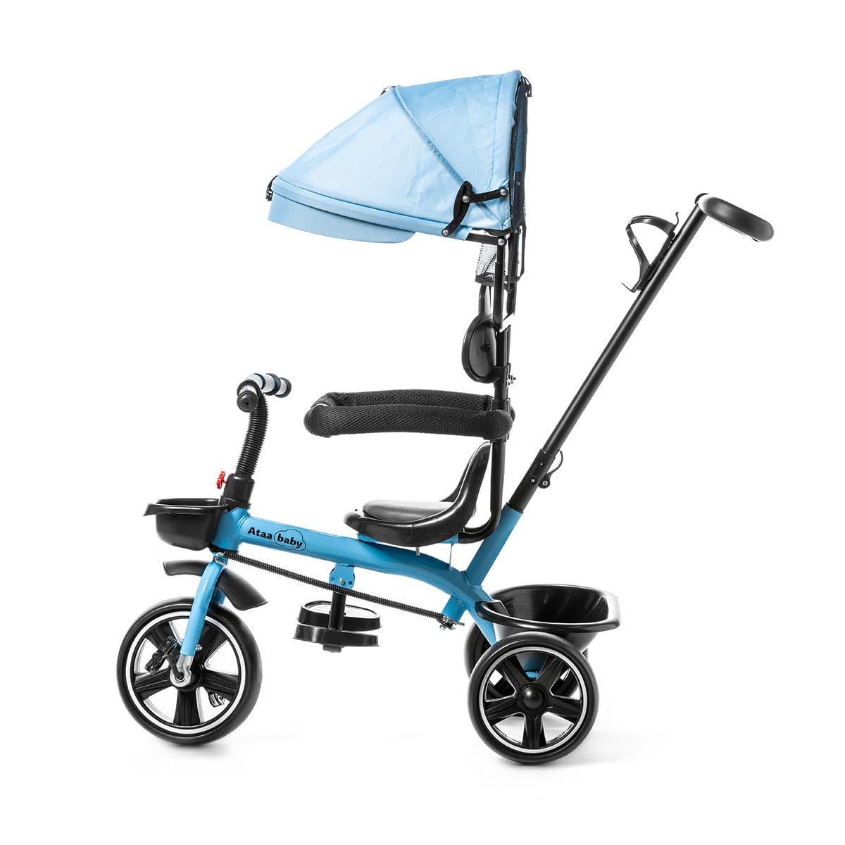 ATAA Triciclo Infantil Baby ERUM Azul con Mango Regulable Cesta reposapies Ruedas antipinchazos y Asiento ergonomico 360º