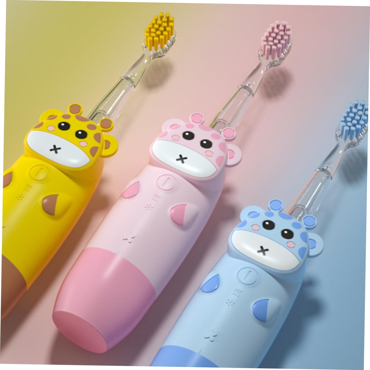 CALLARON 1set Sonic Toothbrush Set for Boys and Girls Battery Boys and Girls Toothbrush Set Ergonomic Design Soft Bristles