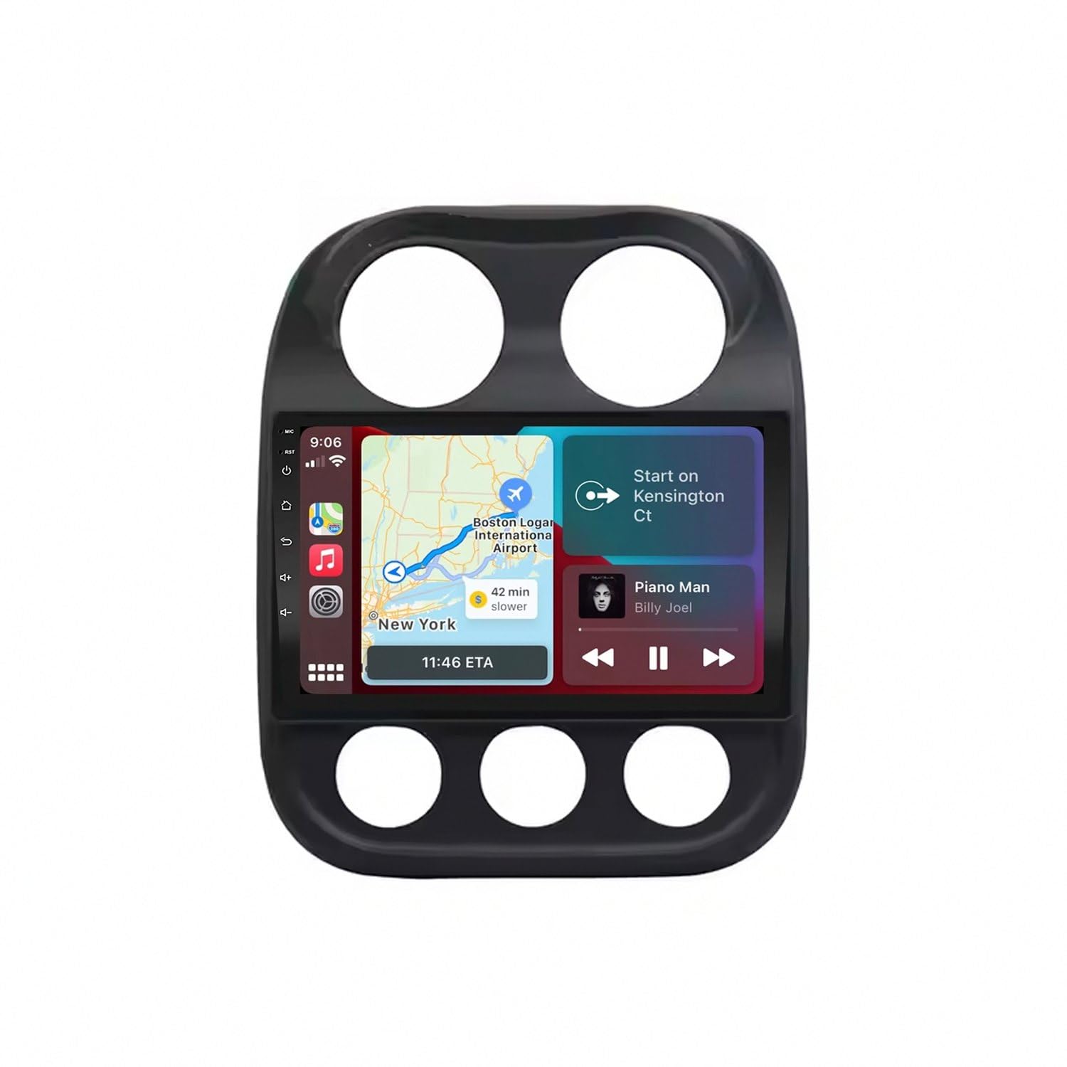 Car Stereo Carplay Radio de Coche para Jeep Compass 2010-2016 Soporta Bluetooth, Control Volante, USB, WiFi, 4G, Mirror-Link, GPS Navegador/Radio FM, 4 Nuclear 2G+32G