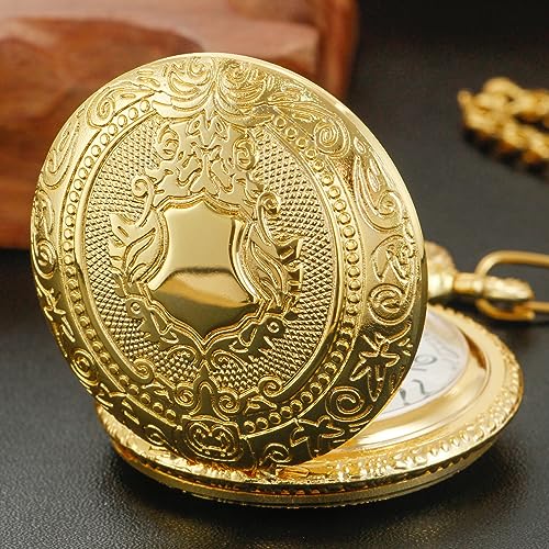 Gold-Shield-Mens-Pocket-Watch-Arabic-Numeral-Digital-Scale-Mens-Quartz-Pocket-Watch-Mens-Quartz-Pocket-Watches-with-Chain-Gold 61bpa6O9yML