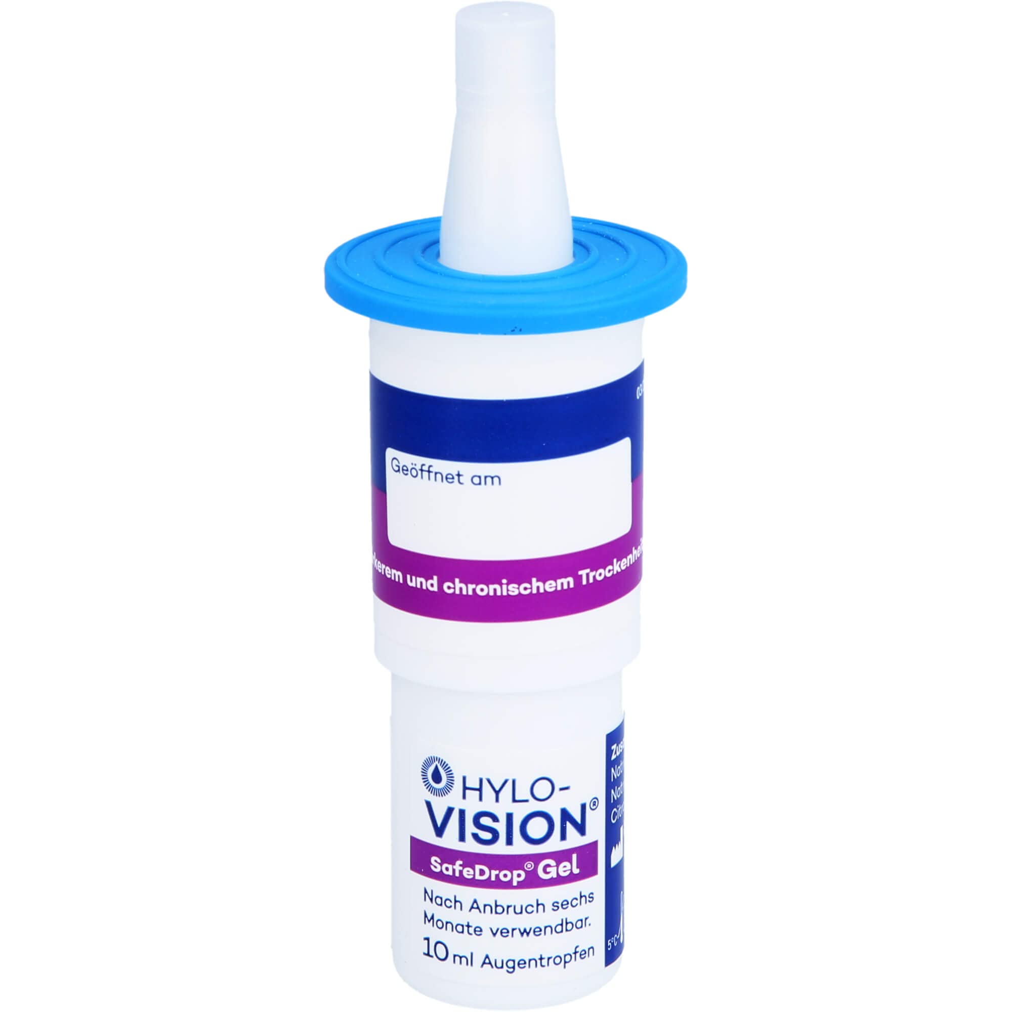 Hylo-Vision SafeDrop Gel Augentropfen – Linderung bei stark und chronisch trockenen Augen, intensive Befeuchtung, hochviskos, konservierungsmittelfrei, geeignet bei Kontaktlinsen, 2x10 ml