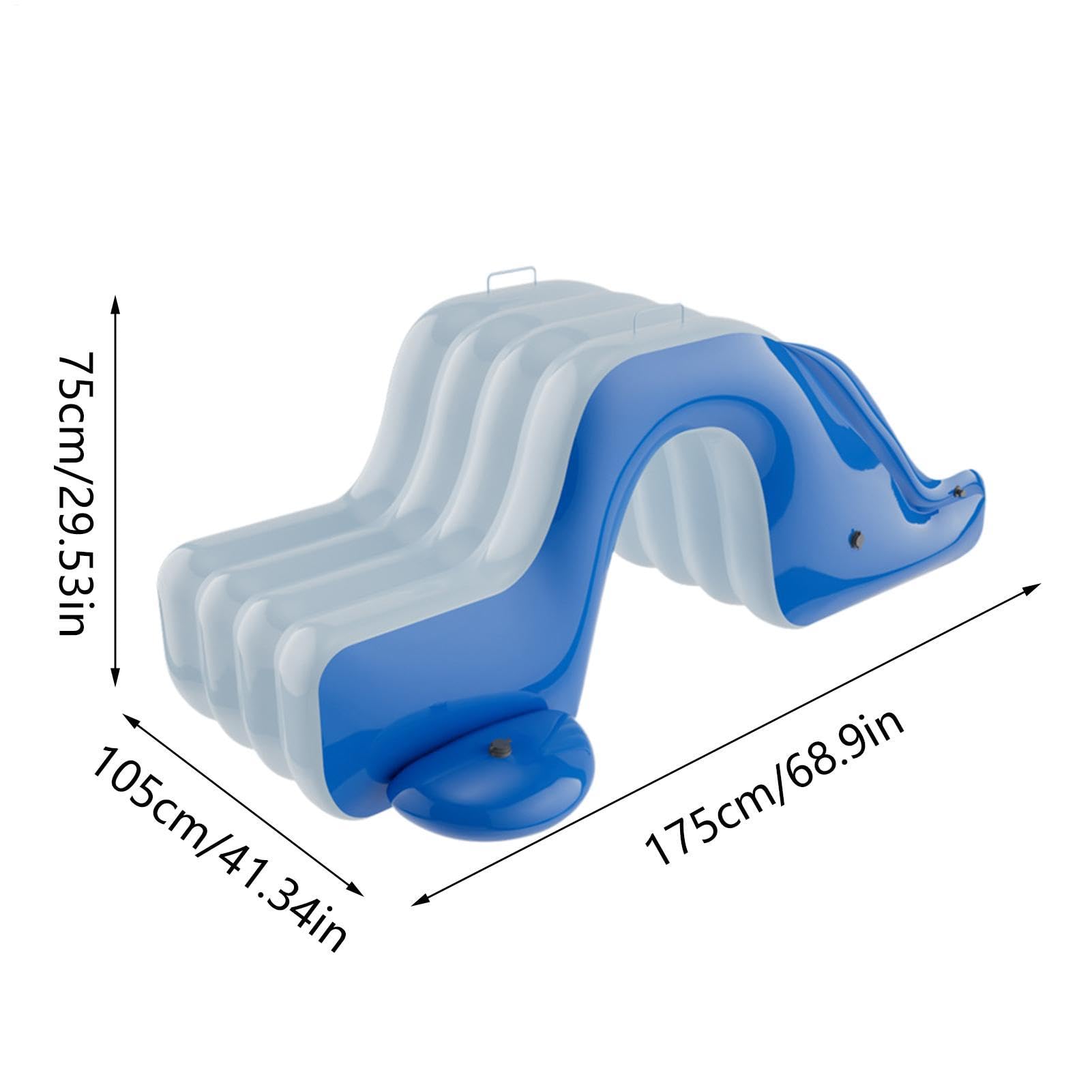 Wasserrutsche Aufblasbar für Kinder, Blow Up Pool Rutsche, PVC, Belastbar bis 50kg, Anti-Rutsch Oberfläche, Einfacher Aufbau, für Pool, Garten, Terrasse, Outdoor Wasser Spielzeug (175x105x75cm)
