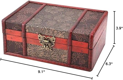 Miniatura 9 de Caja de almacenamiento de madera vintage organizador de joyas de libro de gran tamaño(1)