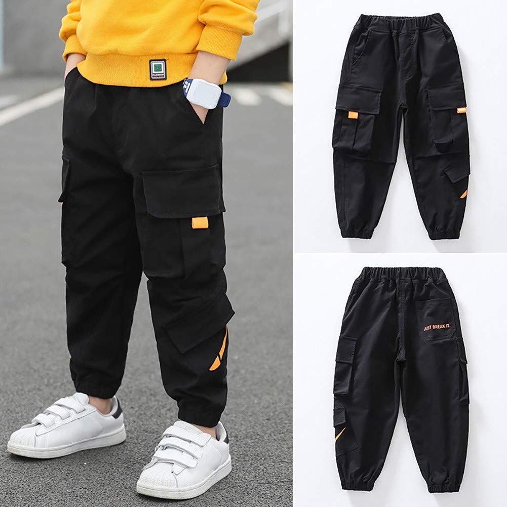 Rolanko Pantaloni Cargo Casual da Ragazzo, con Elastico in Vita, per Escursionismo, 4-14 Anni