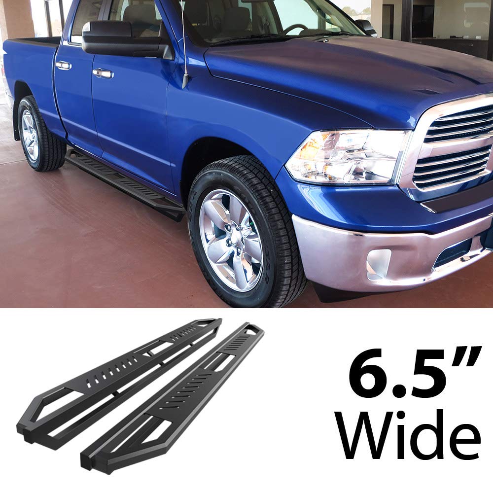 HD Ridez Hybrid Rocker Steps Steel Armor Compatible with Dodge Ram 1500 2009-2018 Quad Cab (Nerf Bar Side Steps Side Bars)